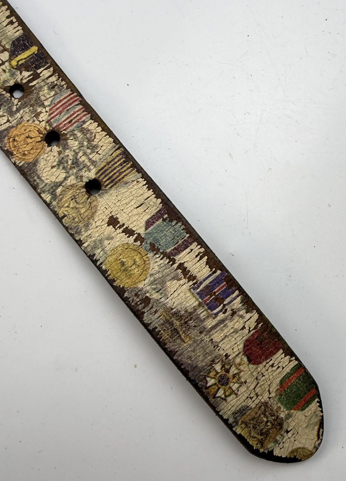 Japanese Brand vintage style distressed leather belt tc51 Size 36 - 3 Thumbnail