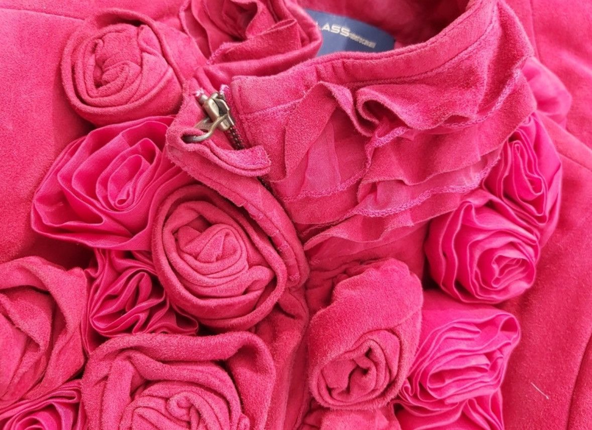 Roberto Cavalli ARCHIVE SUEDE LEATHER ROSES JACKET Size M / US 6-8 / IT 42-44 - 3 Thumbnail
