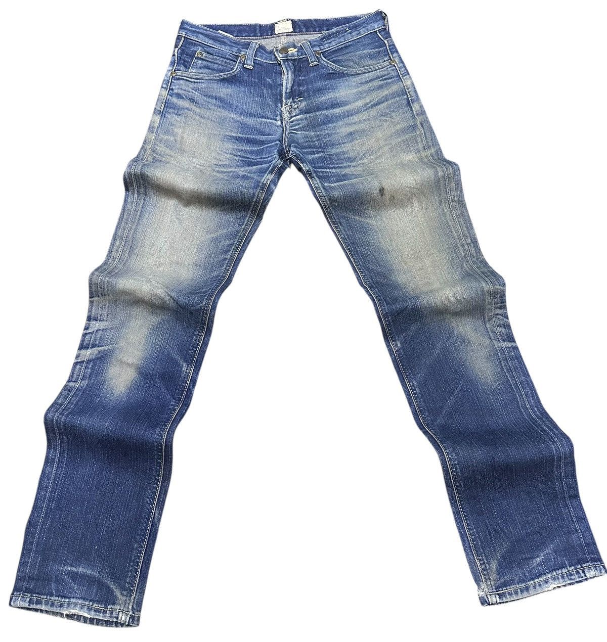 Japanese Brand Lee 101 Vintage Distressed Loose Jeans Striked and Faded Size US 30 / EU 46 - 1 Thumbnail