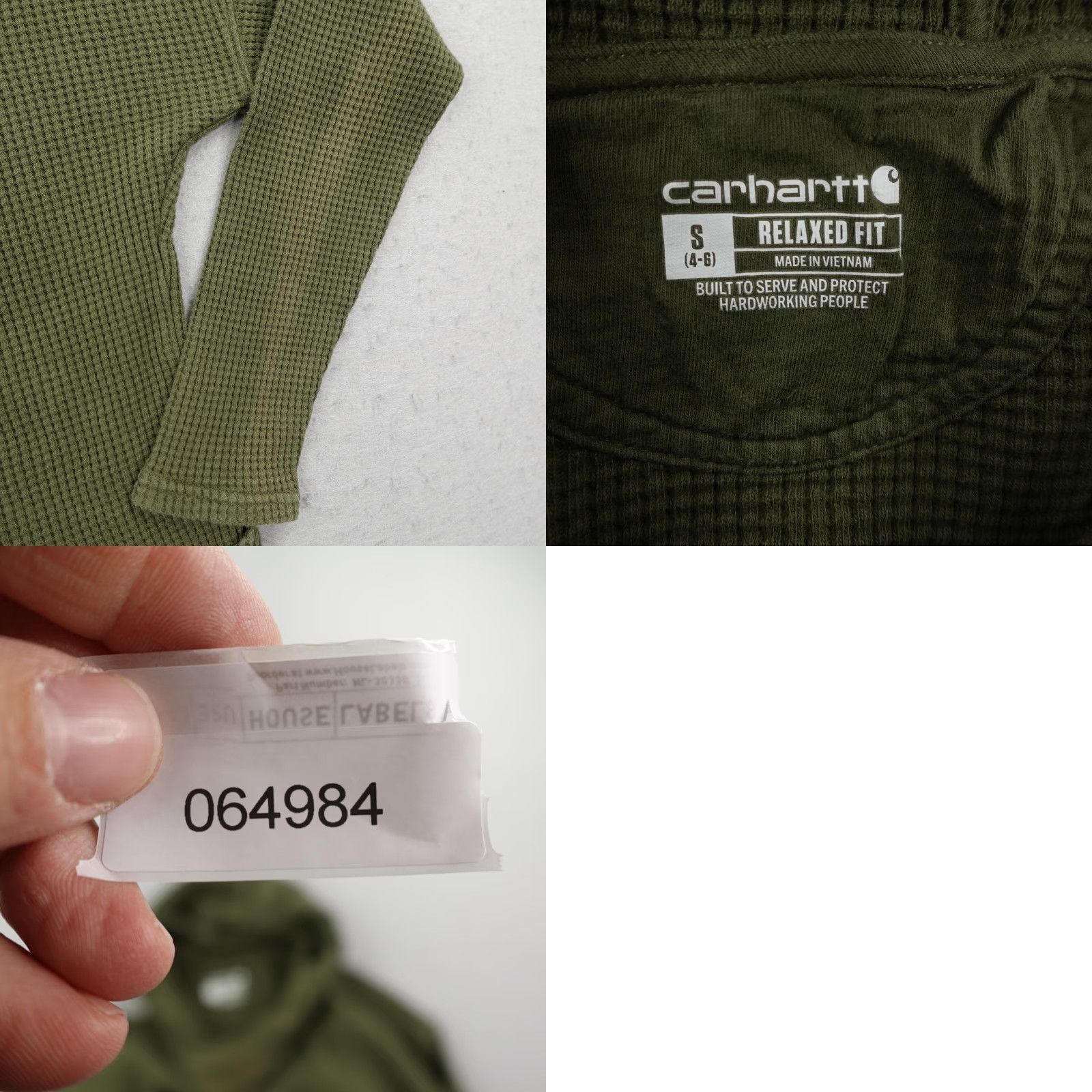 Carhartt VINTAGE Carhartt Hoodie Womens Small Green Knit Pullover Thermal Outdoor Casual Size S / US 4 / IT 40 - 8 Thumbnail