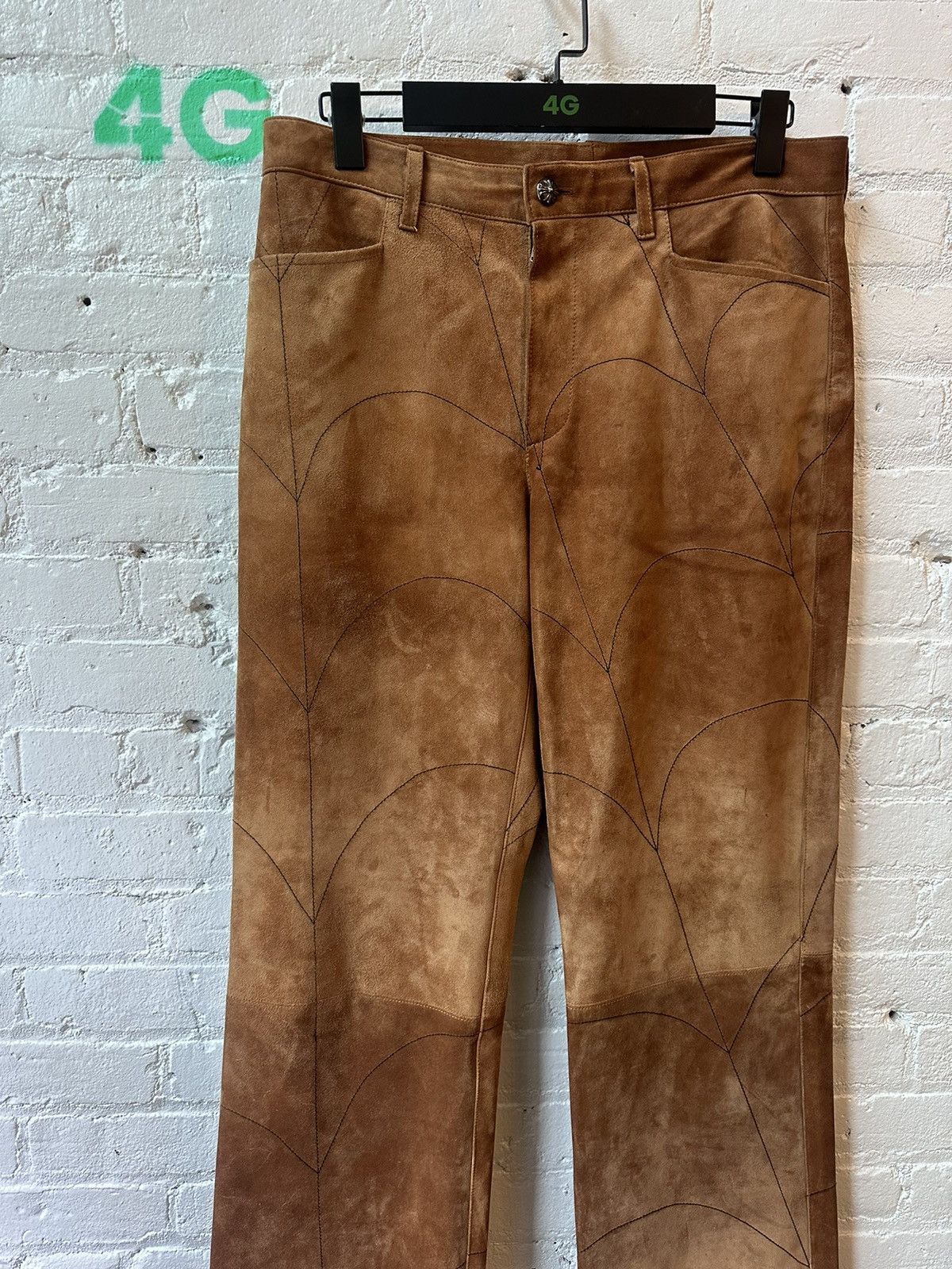 Chrome Hearts 1 of 1 CHROME HEARTS COUTURE SUEDE LEATHER SPIDER WEB SUIT Size 40R - 12 Thumbnail
