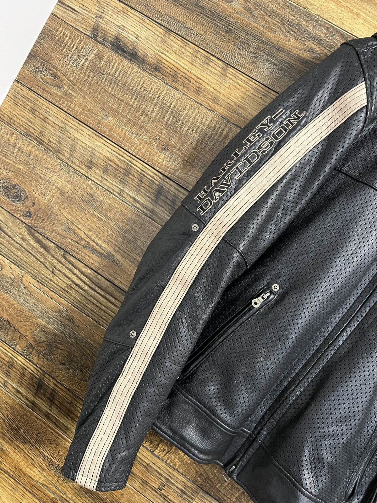 Harley Davidson HARLEY DAVIDSON Jacket Perforated Leather Bomber Racing Size US M / EU 48-50 / 2 - 10 Thumbnail
