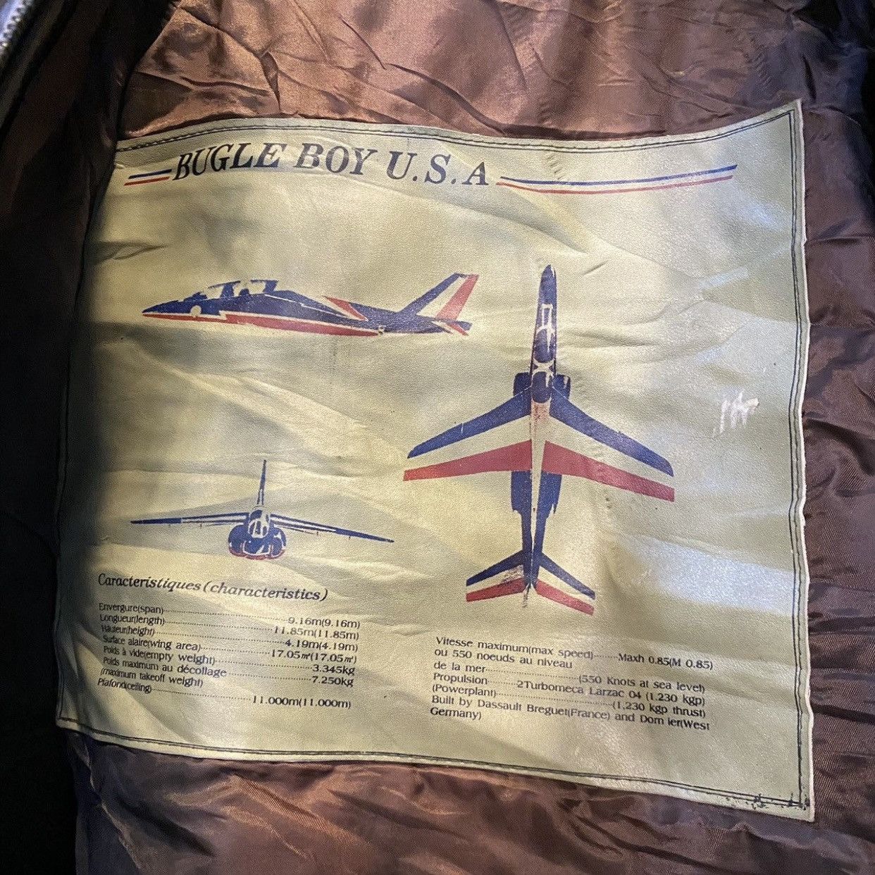 Bugle Boy Bugle Boy USA Type A-2 Flight Bomber Military Leather Jacket Size US L / EU 52-54 / 3 - 19 Thumbnail