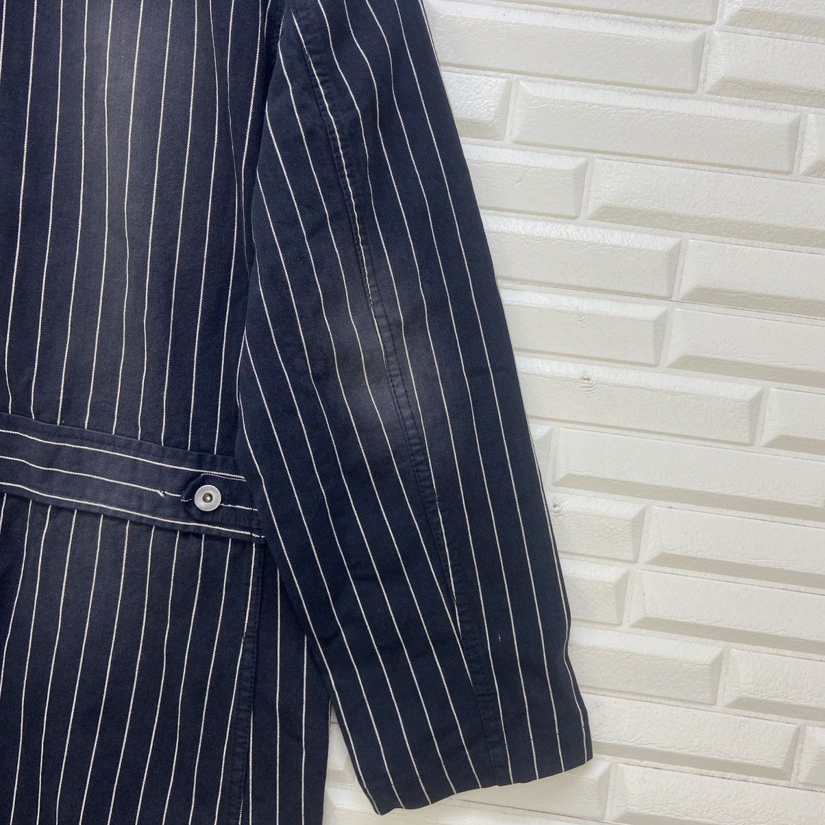 Japanese Brand Japanese Brand Thanx God Stripes Distressed Denim Jacket Size US S / EU 44-46 / 1 - 19 Thumbnail