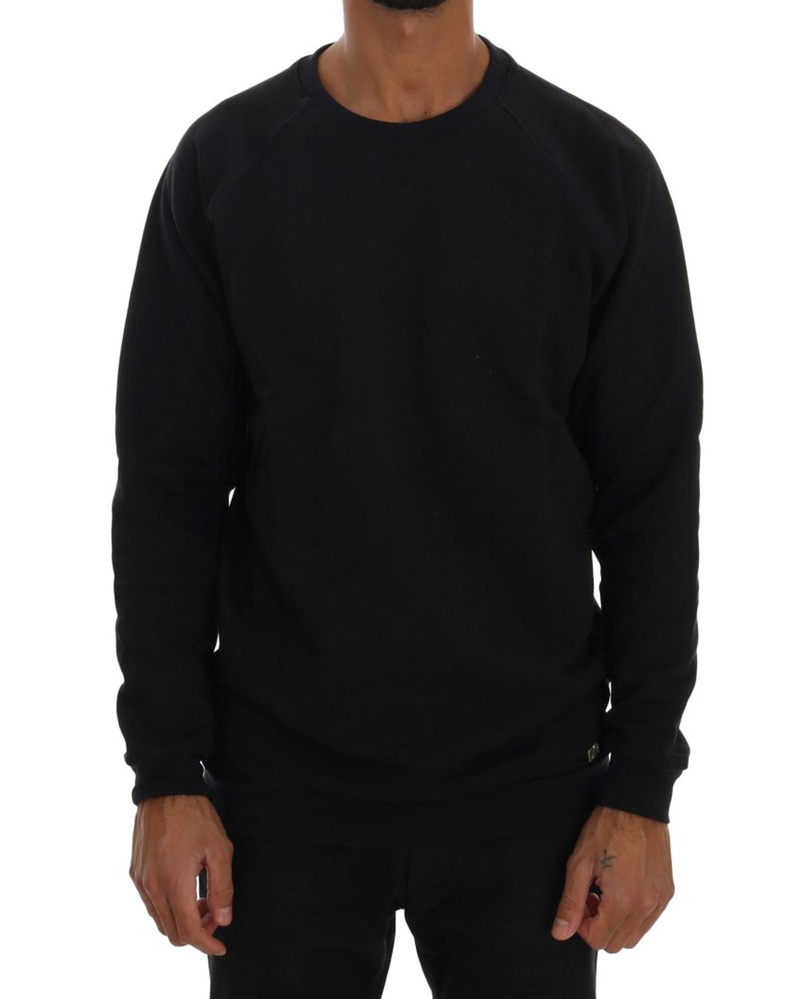 image of Daniele Alessandrini Stunning Dark Crewneck Cotton Sweater in Blue, Men's (Size Medium)