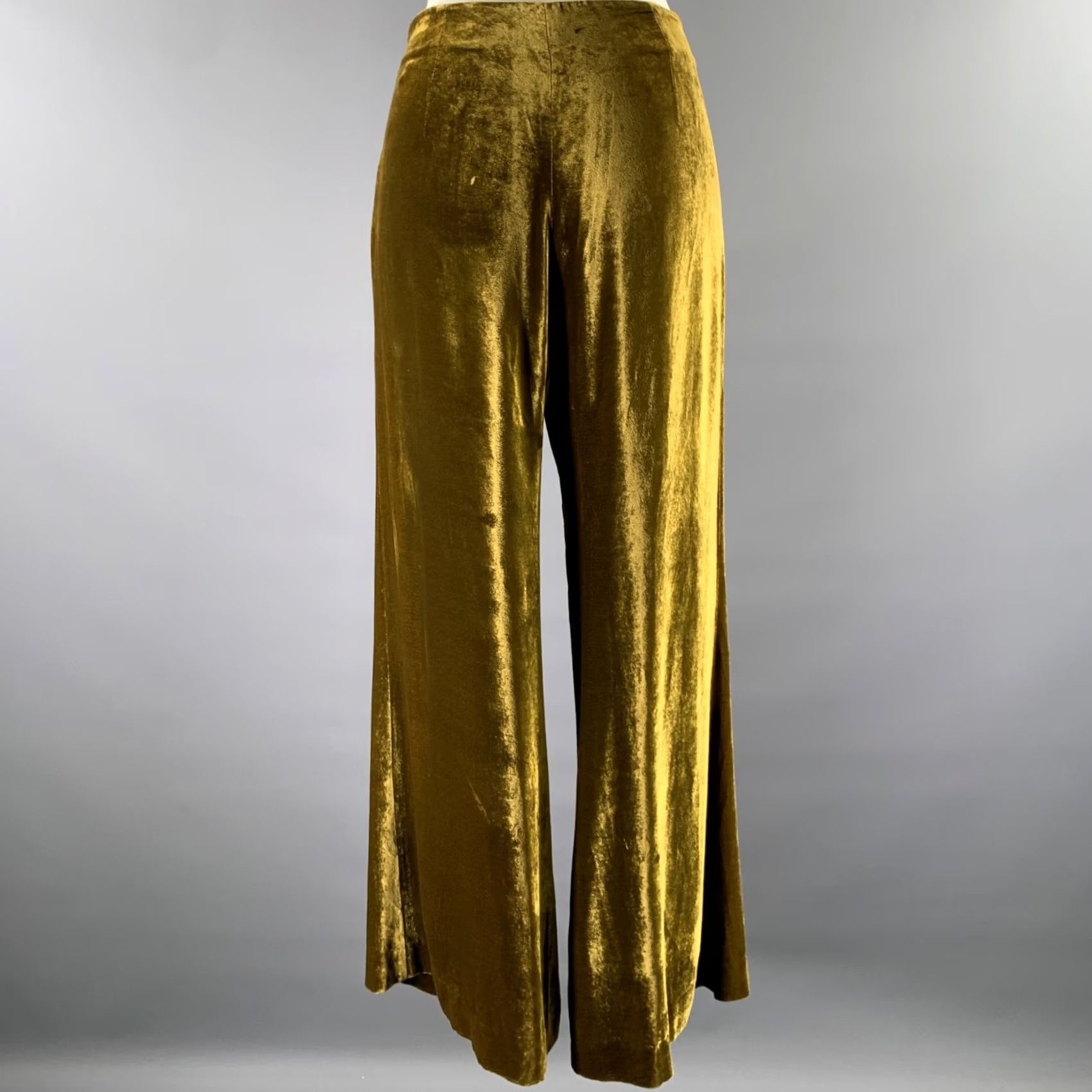 Vintage GALVAN LONDON Gold Viscose Blend Palazzo Pants Size 8 Women Size 30" / US 8 / IT 44 - 3 Thumbnail