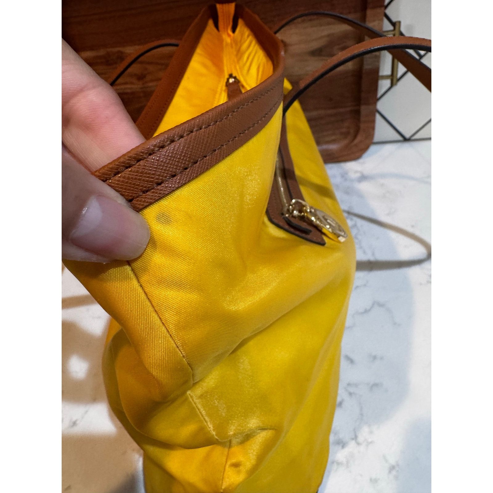 Michael Kors Michael Kors bright yellow Kempton nylon tote leather straps Size ONE SIZE - 8 Thumbnail