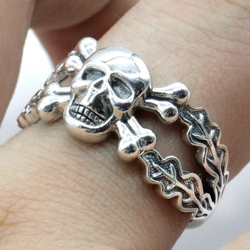 Jewelry Double Bone Skull Ring Size ONE SIZE - 1 Thumbnail