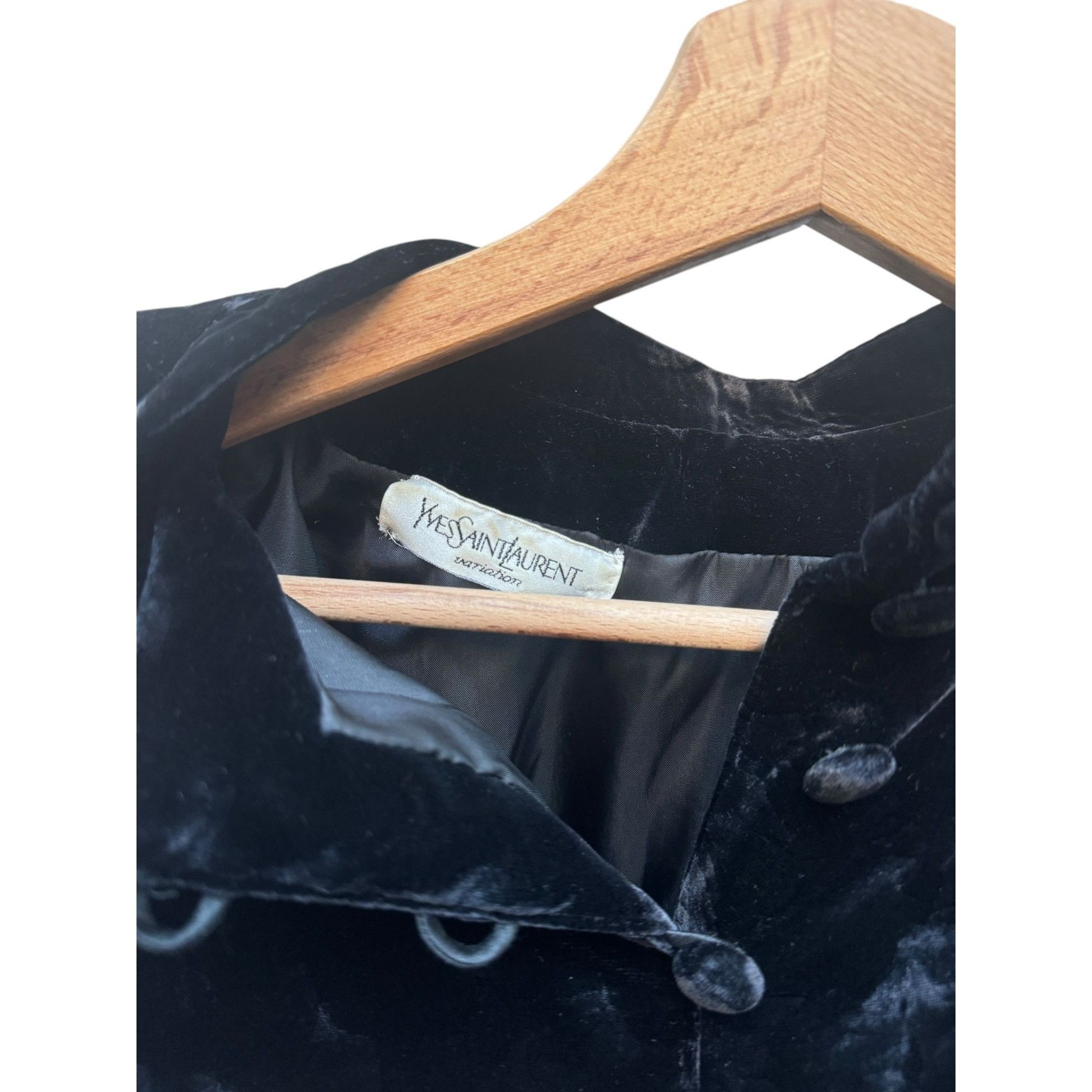 Yves Saint Laurent Vintage Black Velvet Dress Size M / US 6-8 / IT 42-44 - 4 Thumbnail