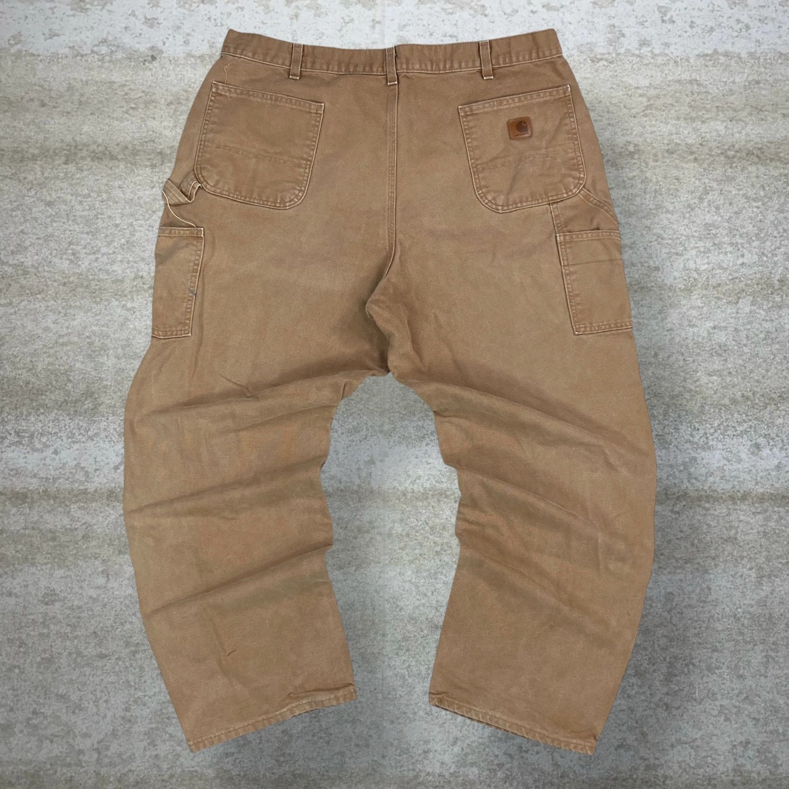 Vintage 90s Carhartt Carpenter Pants 42x32 Baggy Wide Tan