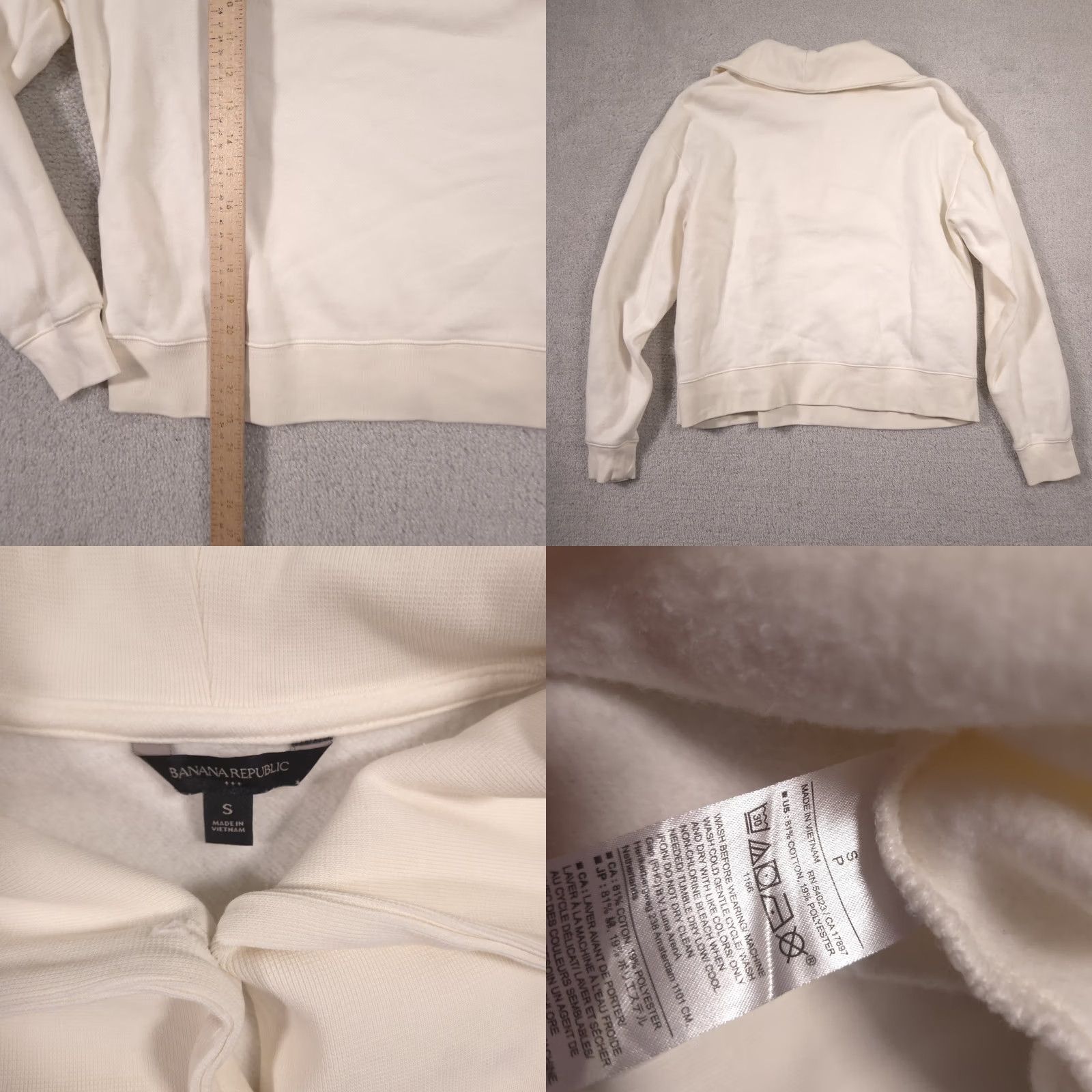 Banana Republic Banana Republic Sweater Knit Shawl Collar Pullover Sweatshirt Ivory Womens Small Size S / US 4 / IT 40 - 8 Thumbnail