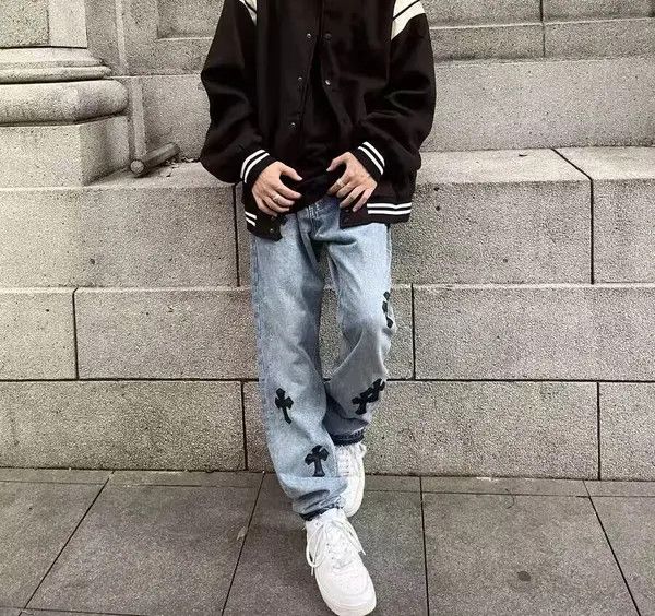 Japanese Brand × Jean Vintage washed cross patch rare jeans Size US 32 / EU 48 - 3 Thumbnail