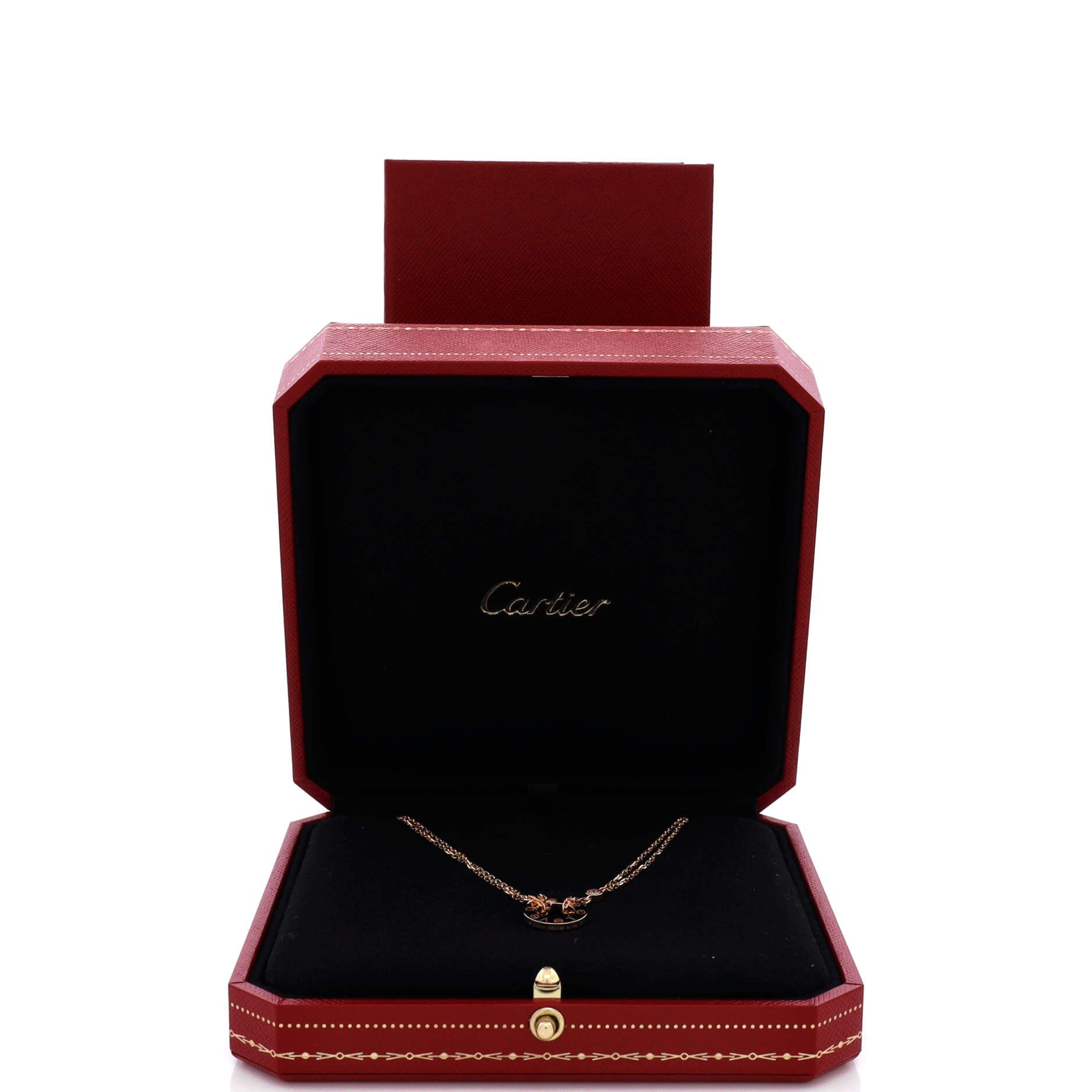 Cartier 2 Diamonds Love Pendant Necklace 18K Rose Gold and D Size ONE SIZE - 1 Thumbnail