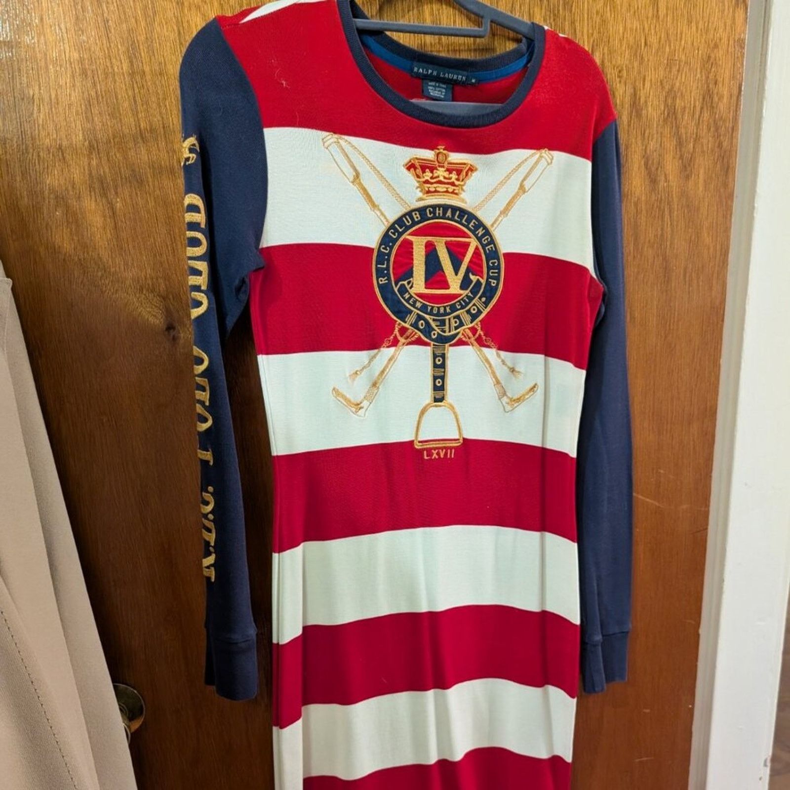 Ralph Lauren Vintage RALPH LAUREN Polo Club Striped Dress MEDIUM Size M / US 6-8 / IT 42-44 - 2 Thumbnail