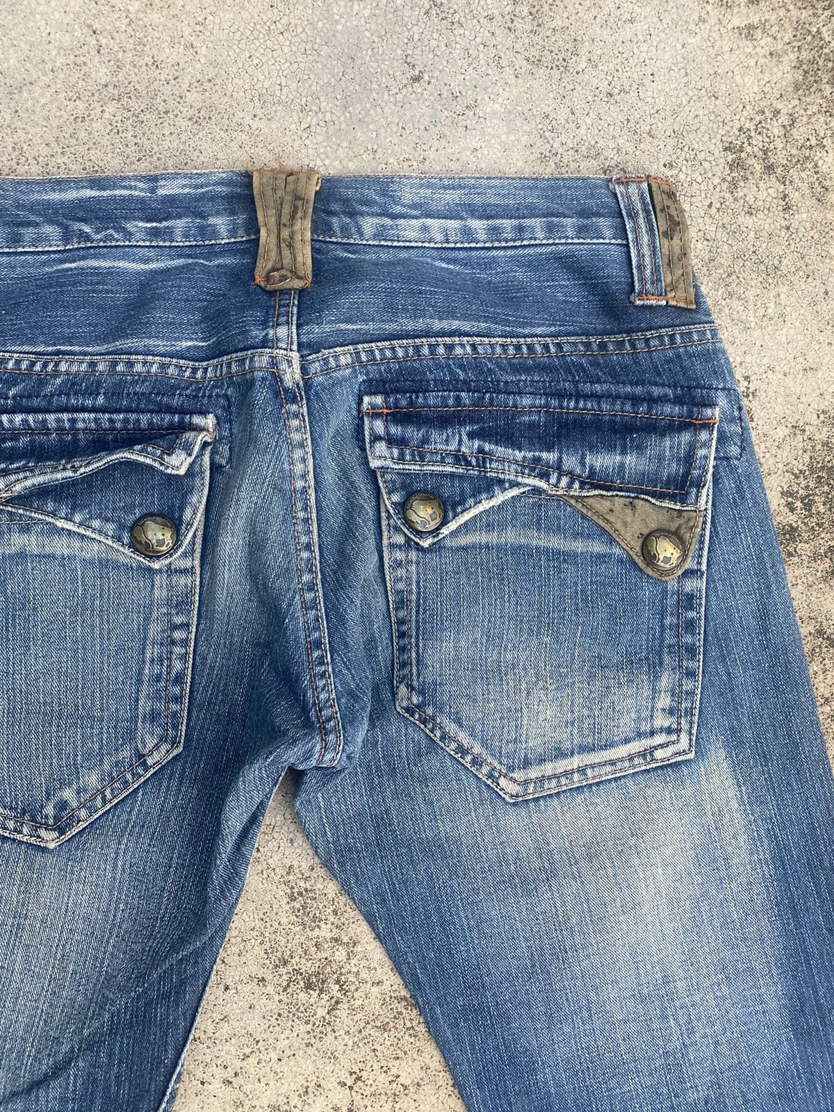 Japanese Brand Flare Jeans Root Three Distressed Fade Bootcut Size US 30 / EU 46 - 23 Thumbnail