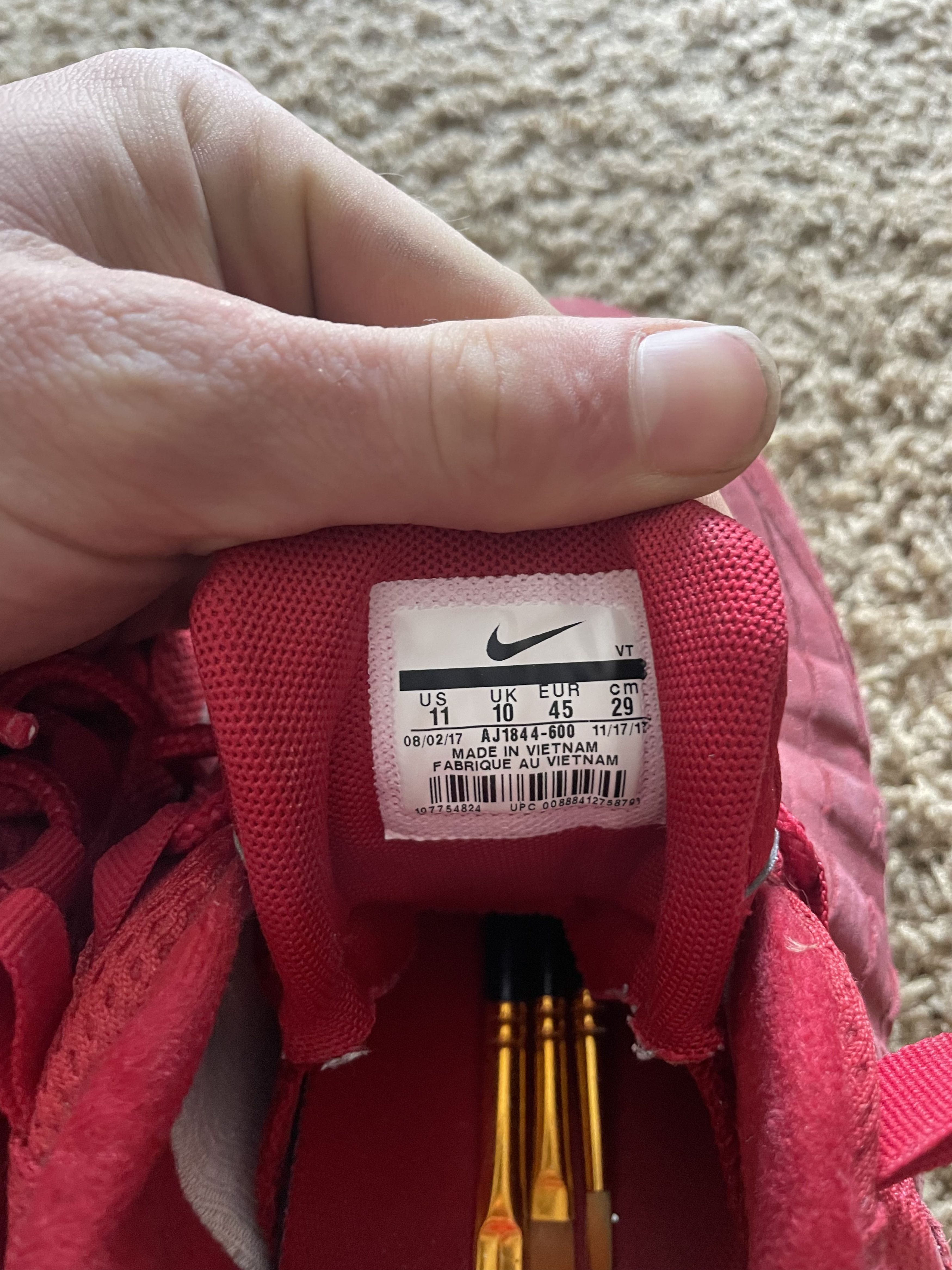 Nike Red Suede Air Max Size US 11 / EU 44 - 5 Thumbnail