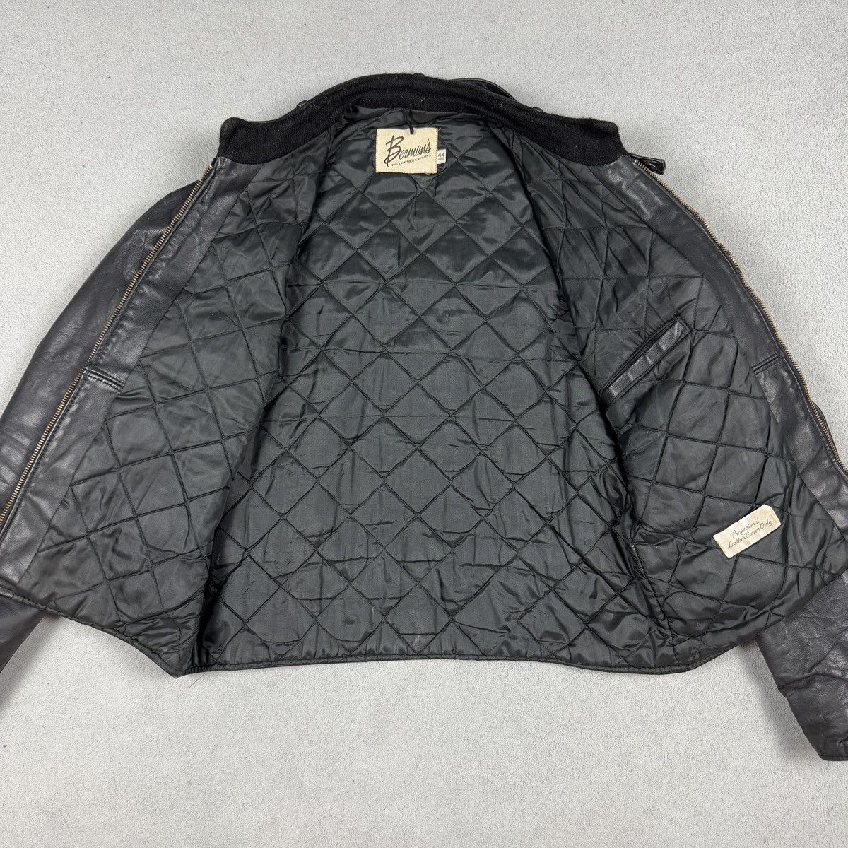 Vintage Berman's Leather Jacket Vintage 60/70s Lenzip biker punk Size US L / EU 52-54 / 3 - 5 Thumbnail