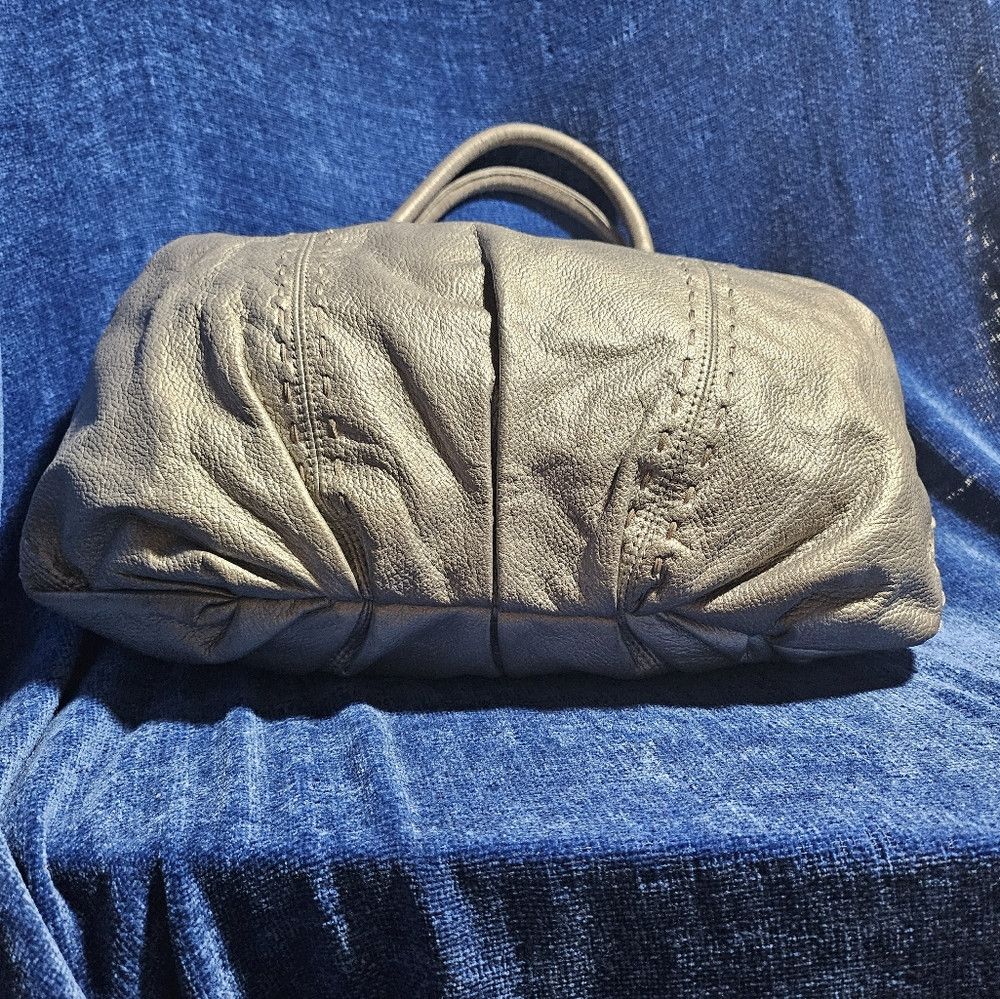 Vintage Y2K Carlos Falchi Silver Hobo Leather Handbag Tote Size ONE SIZE - 4 Thumbnail
