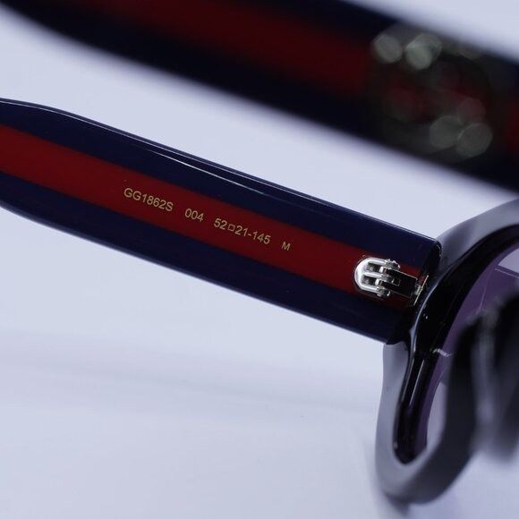 Gucci 🕶️ New Gucci GG1862S 004 Sunglasses - Shiny Black/Blue/Red Size ONE SIZE - 7 Thumbnail