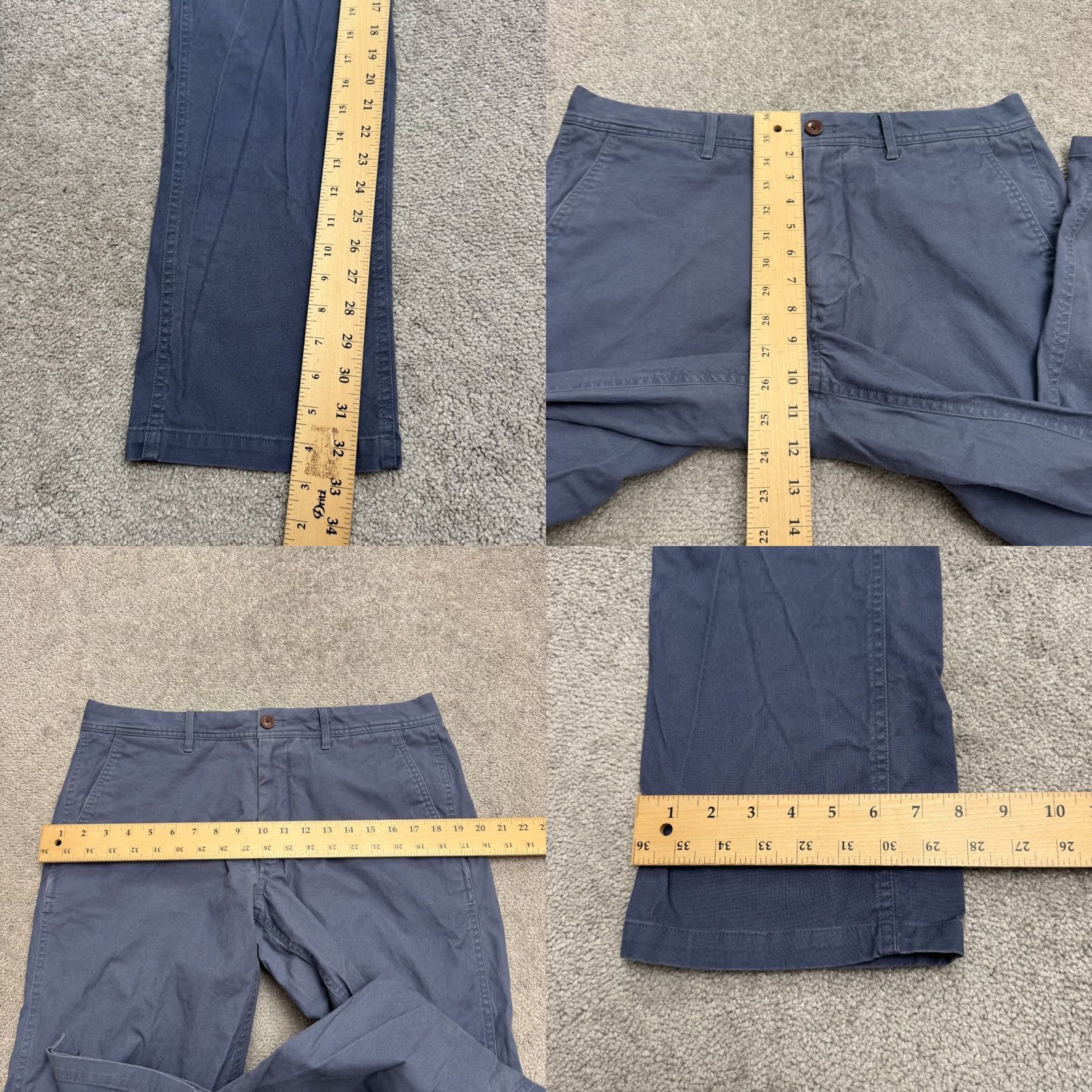 Bonobos Bonobos Slim Fit Chino Pants Mens 33x32 Blue Cotton Canvas Straight Leg Casual Workwear 34 inch Waist 32 inseam Size US 33 - 8 Thumbnail