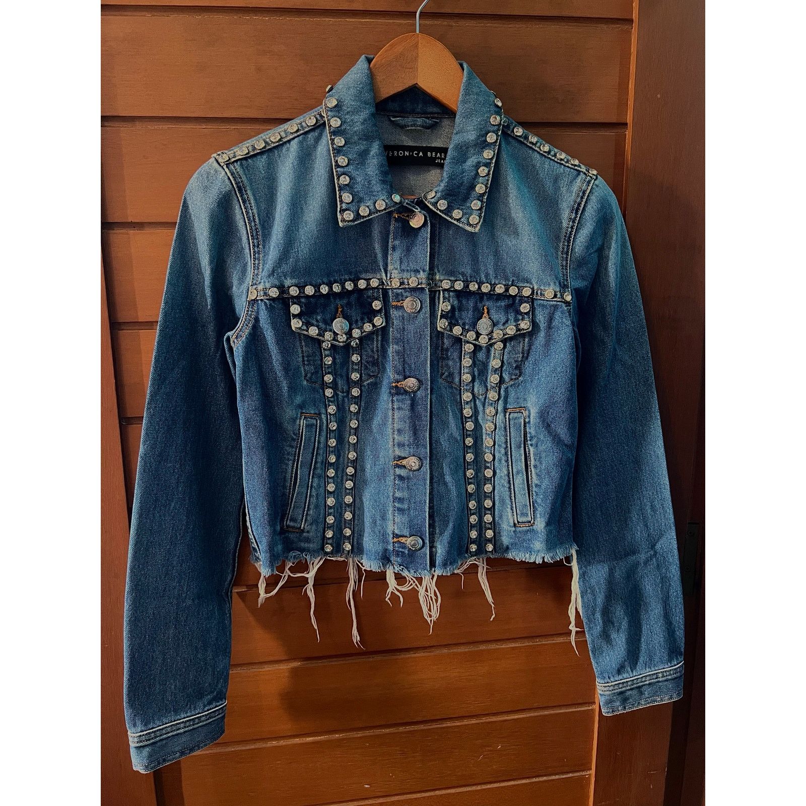 Veronica Beard ❣️RTP $500❣️ Veronica Beard Denim Rhinestones Jeans Jacket Size XS / US 0-2 / IT 36-38 - 1 Thumbnail
