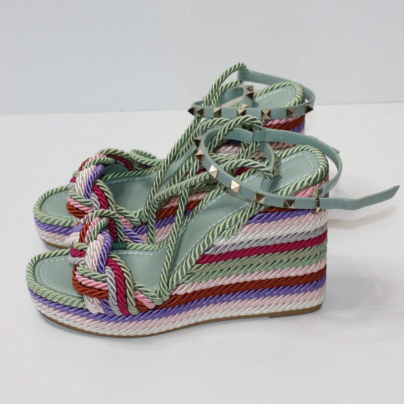 Valentino Garavani Rockstud Torchon Platform Wedge Sandal US 10 Size US 10 / IT 40 - 5 Thumbnail