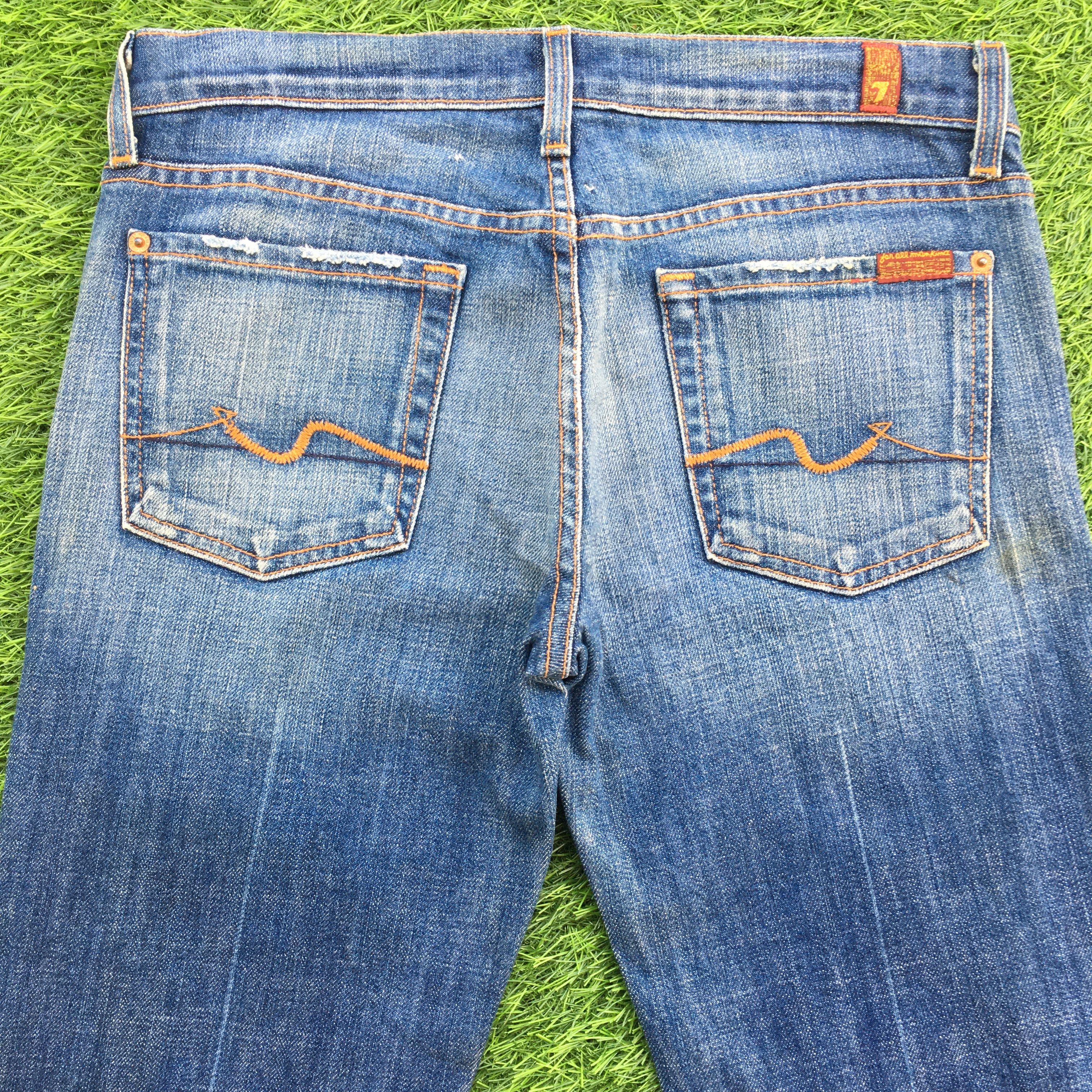 Designer × Jean Distressed Faded Blue Bootcut Jeans D-950 Size 28" / US 6 / IT 42 - 4 Thumbnail
