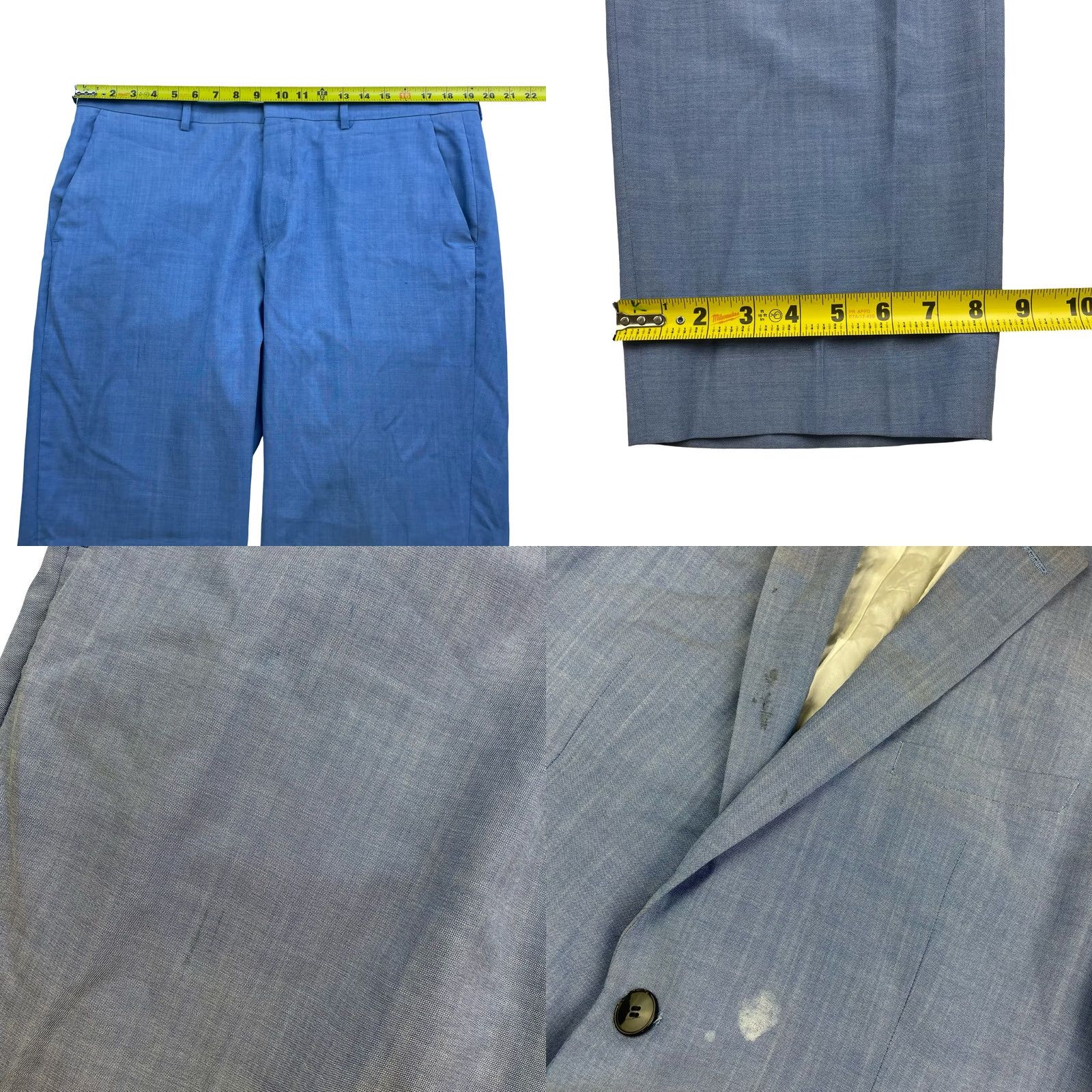 Hugo Boss VINTAGE Hugo Boss Men’s Jeffery 212 100% Wool 2-Button Suit Blue 44R 38x30 Mens Blazer Pants Two-Button Flat Front Solid Wool Suit 2 Piece Size 44R - 11 Thumbnail