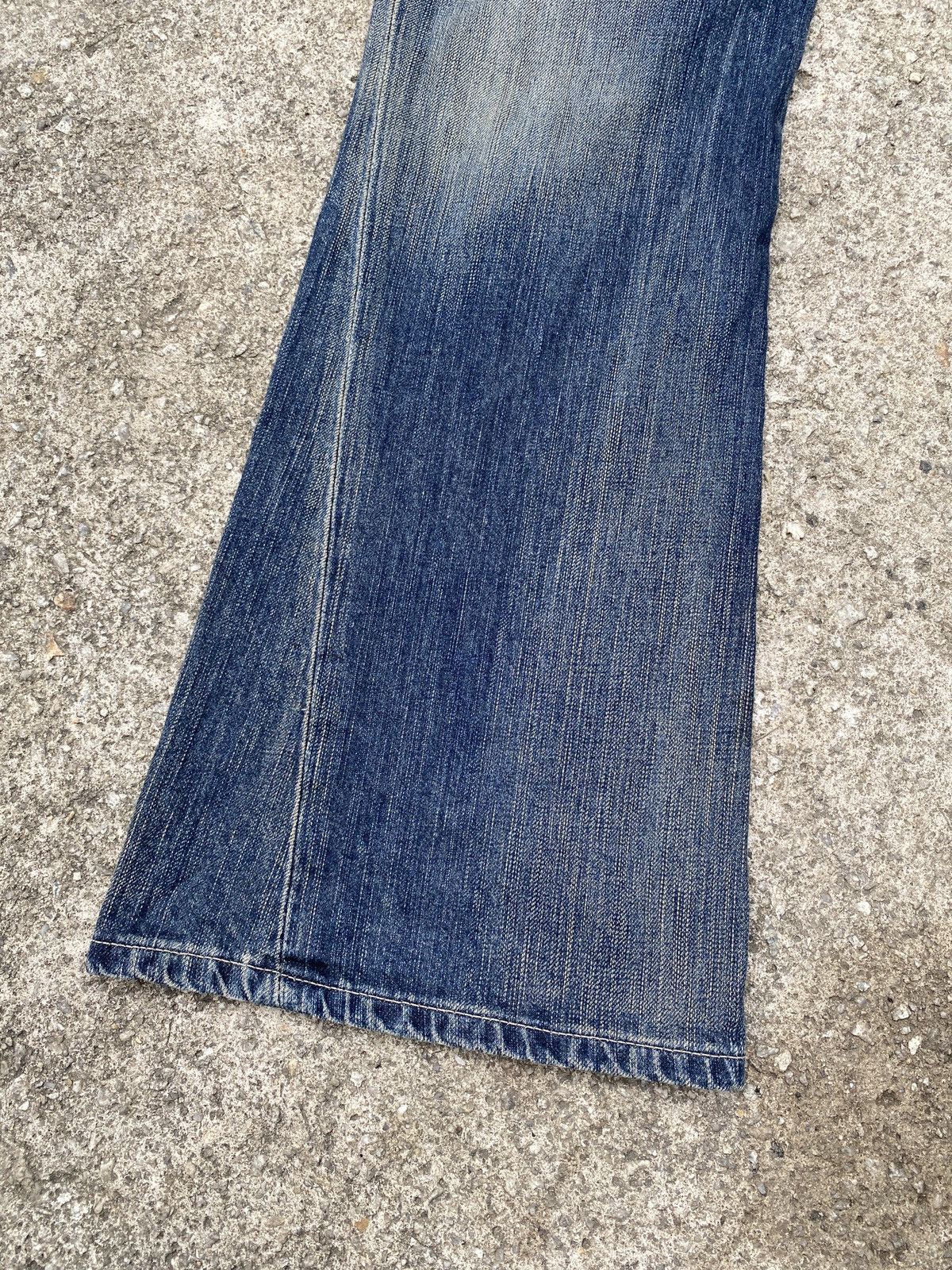 Edwin × Japanese Brand × Tornado Mart 2000s - Edwin Blue Trip Claw Marks Design Flare Denim Size US 32 / EU 48 - 6 Thumbnail