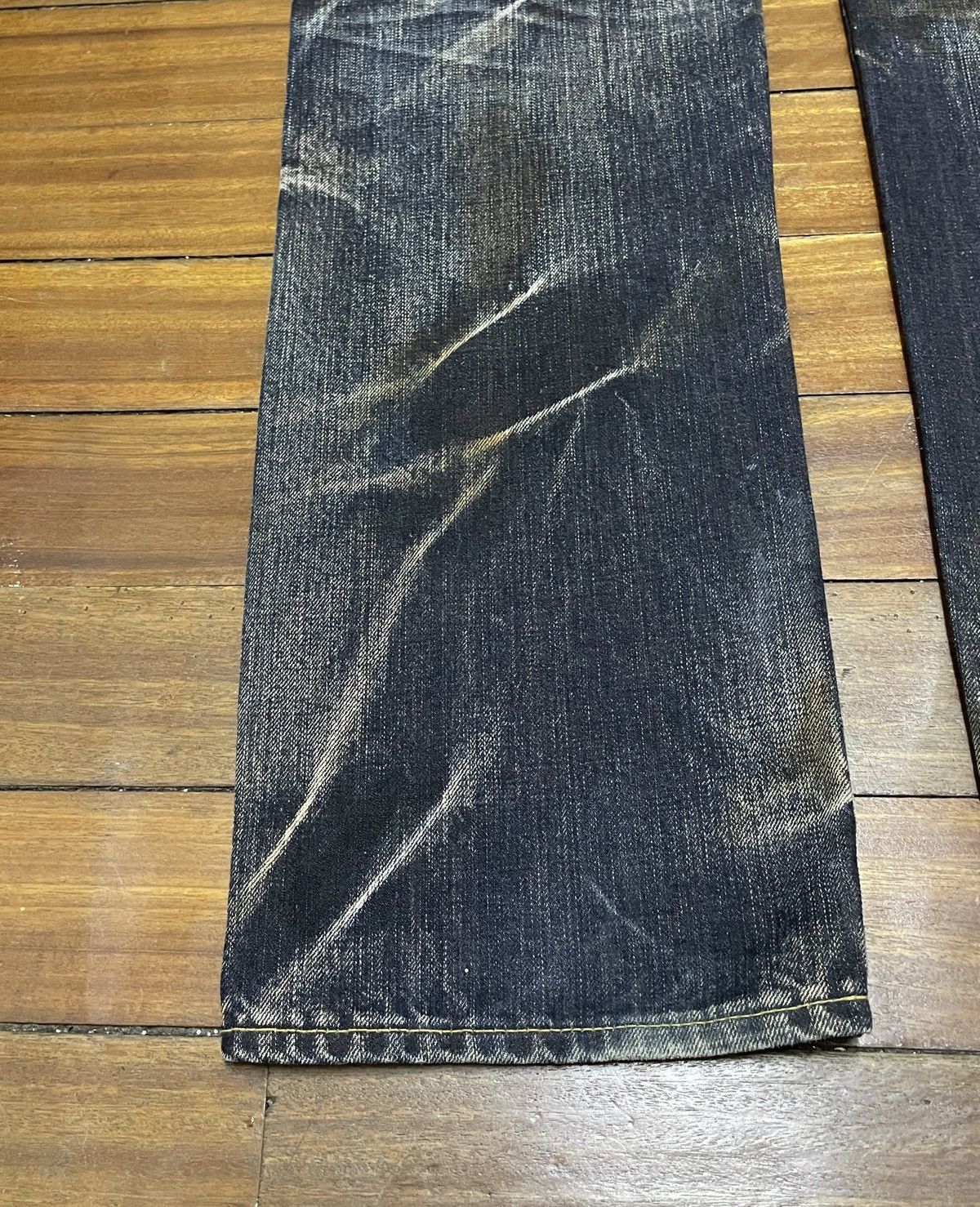 Japanese Brand Rare Design Vintage Japanese Brand Flared Ripped Jeans 1990s Size US 33 - 7 Thumbnail