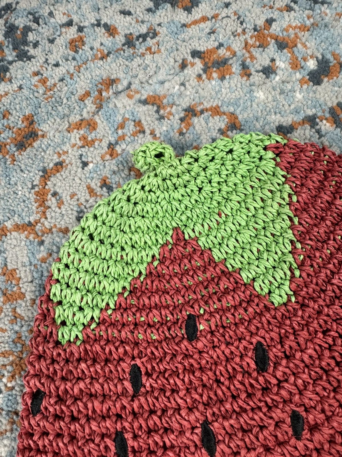 Handmade × Japanese Brand × Vintage Vintage Y2K knitted strawberry bucket hat cute Avant garde Size ONE SIZE - 6 Thumbnail