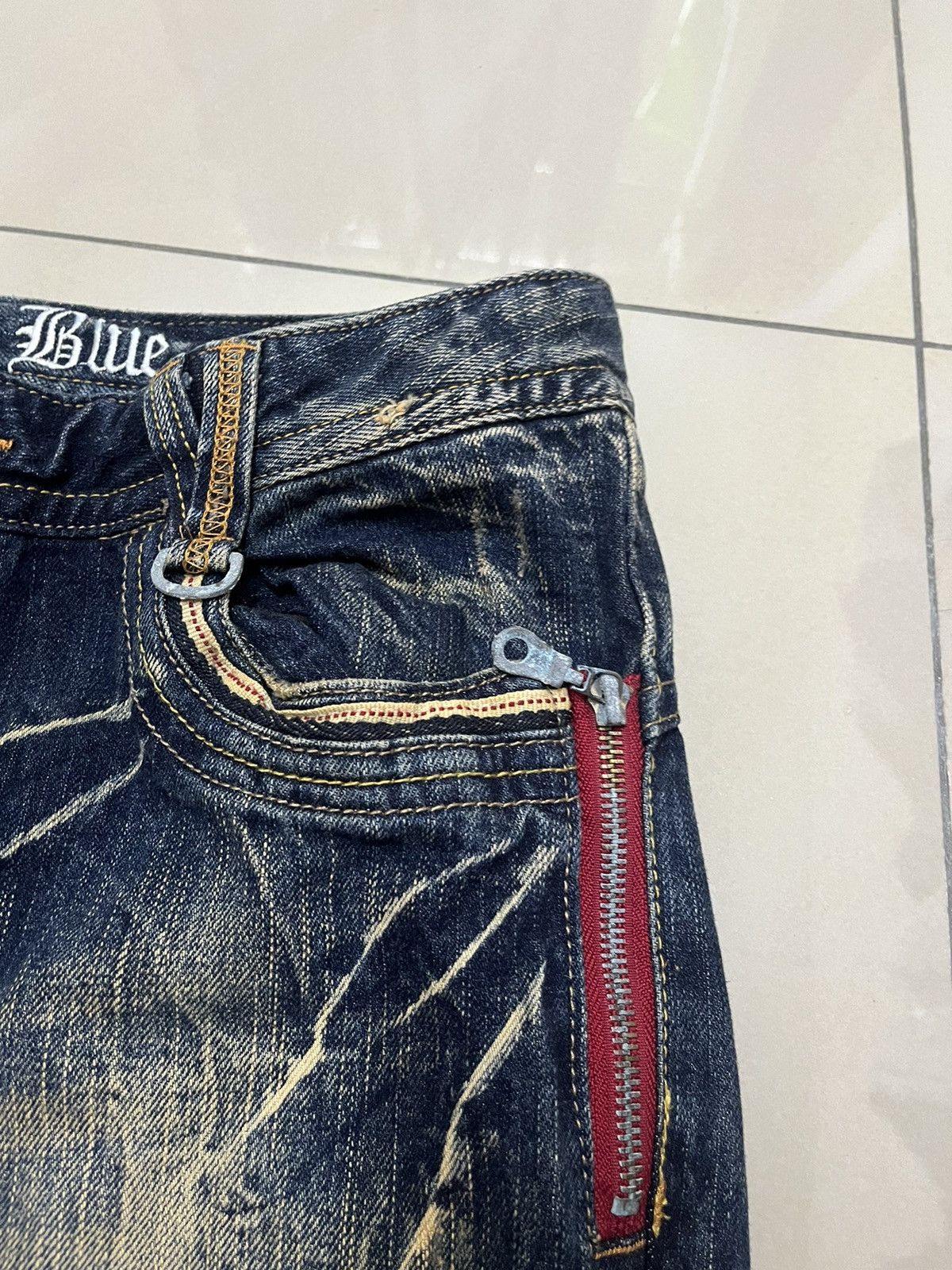 If Six Was Nine blow by blue distressed mud rusty thunder denim buckle back Size US 32 / EU 48 - 7 Thumbnail