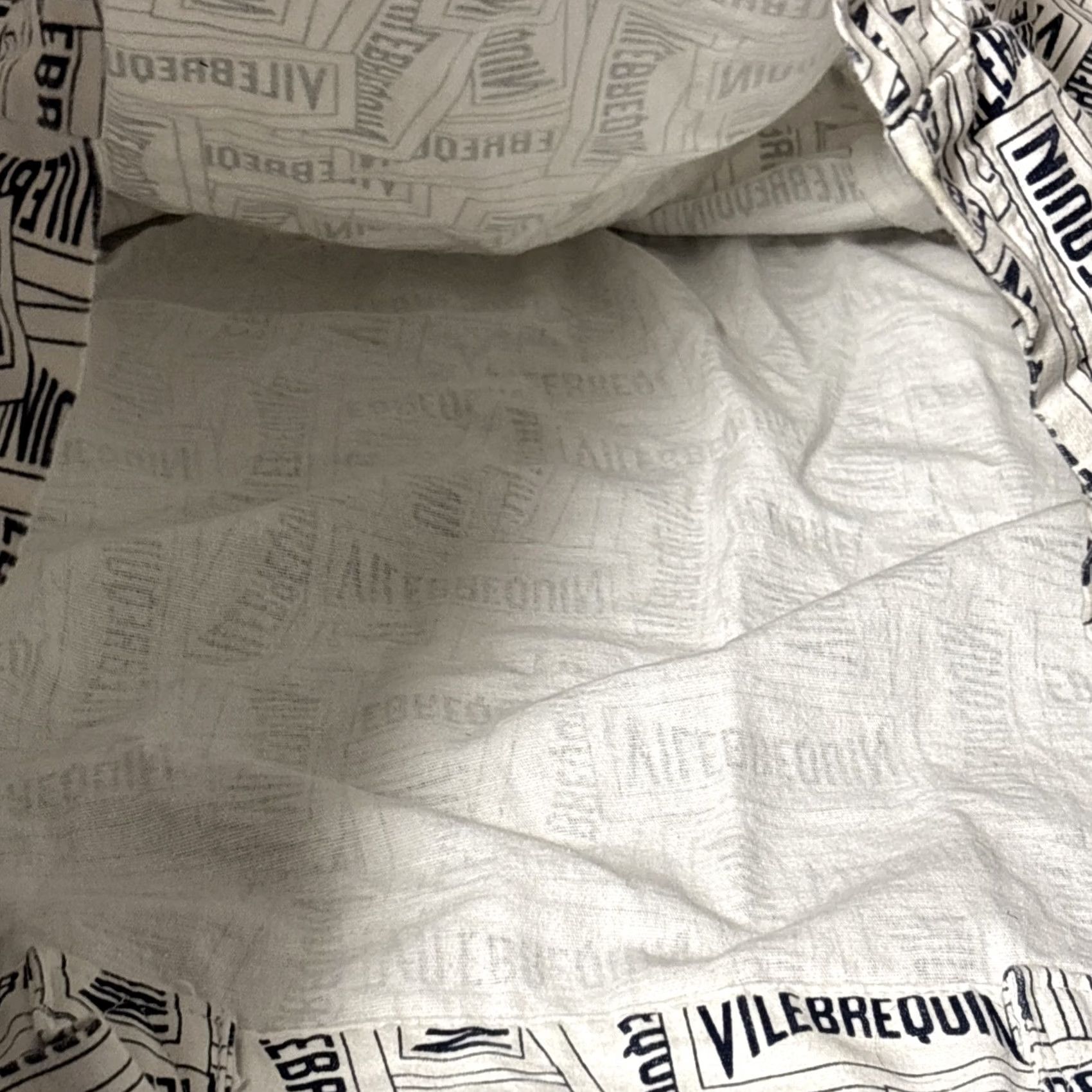 Vintage Villebrequin Tote Bag Logo All Over Print Medium White Black Unisex Adults White Cotton Tote Medium White Black Size ONE SIZE - 8 Thumbnail