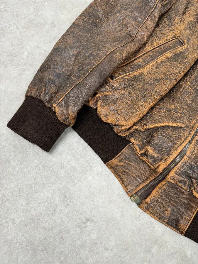 Studio D'Artisan Archive Brown Eroded Leather Jacket with Detachable Sleeves Size US L / EU 52-54 / 3 - 10 Thumbnail