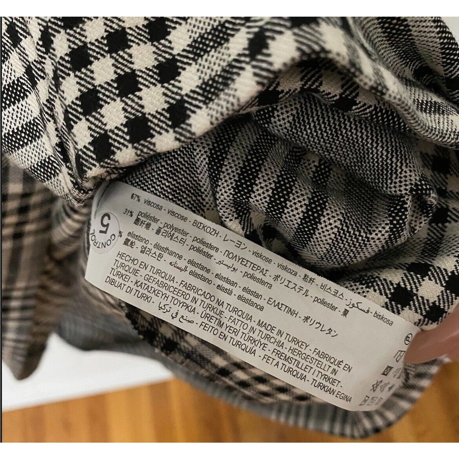 Zara Zara Gingham Plaid Shift Dress Short Sleeve Black & White S Size S / US 4 / IT 40 - 6 Thumbnail