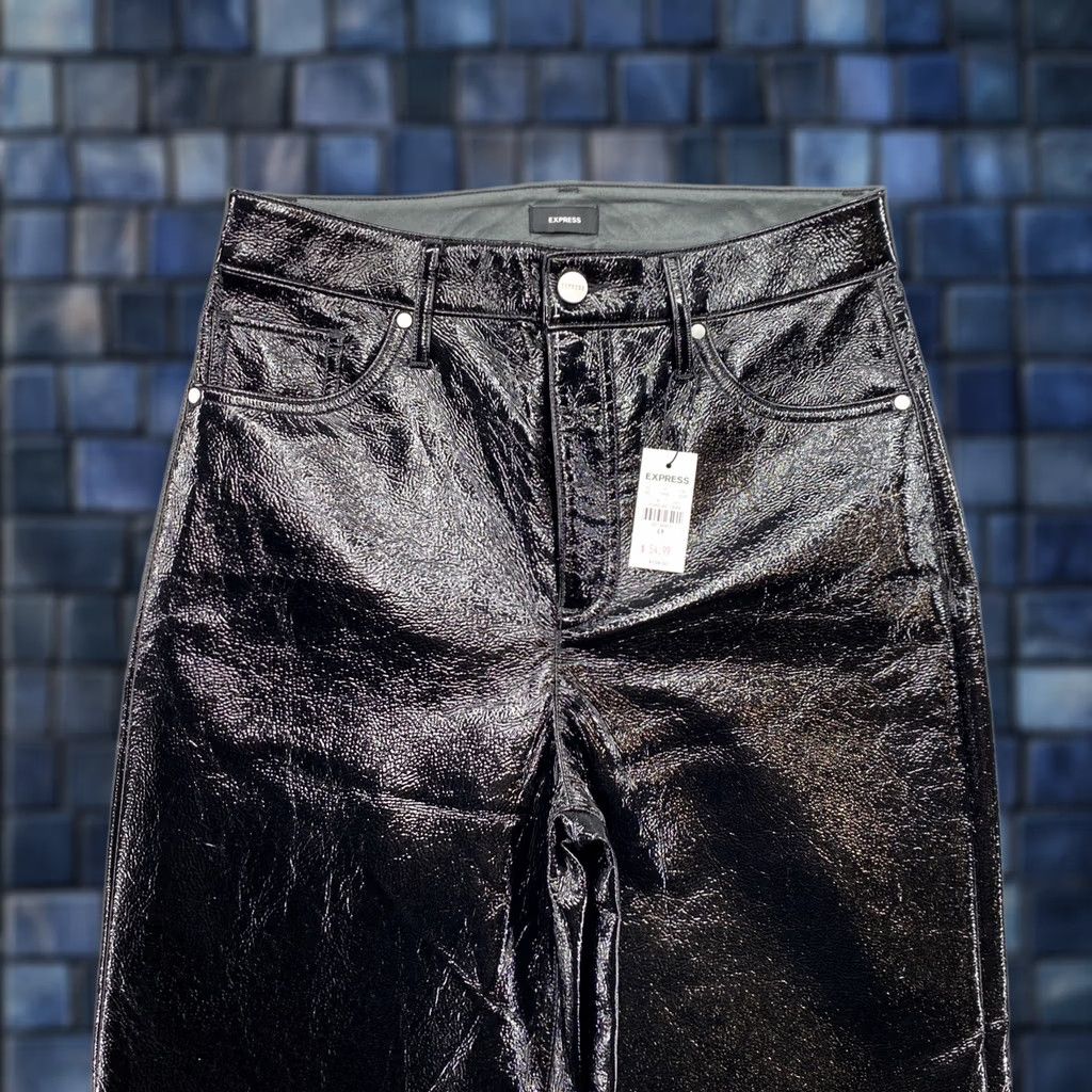 Express Express Pants Women’s Black 6R Polyurethane Straight Chino Modern High Rise Size 6 Black Women Pants Size 28" / US 6 / IT 42 - 1 Thumbnail