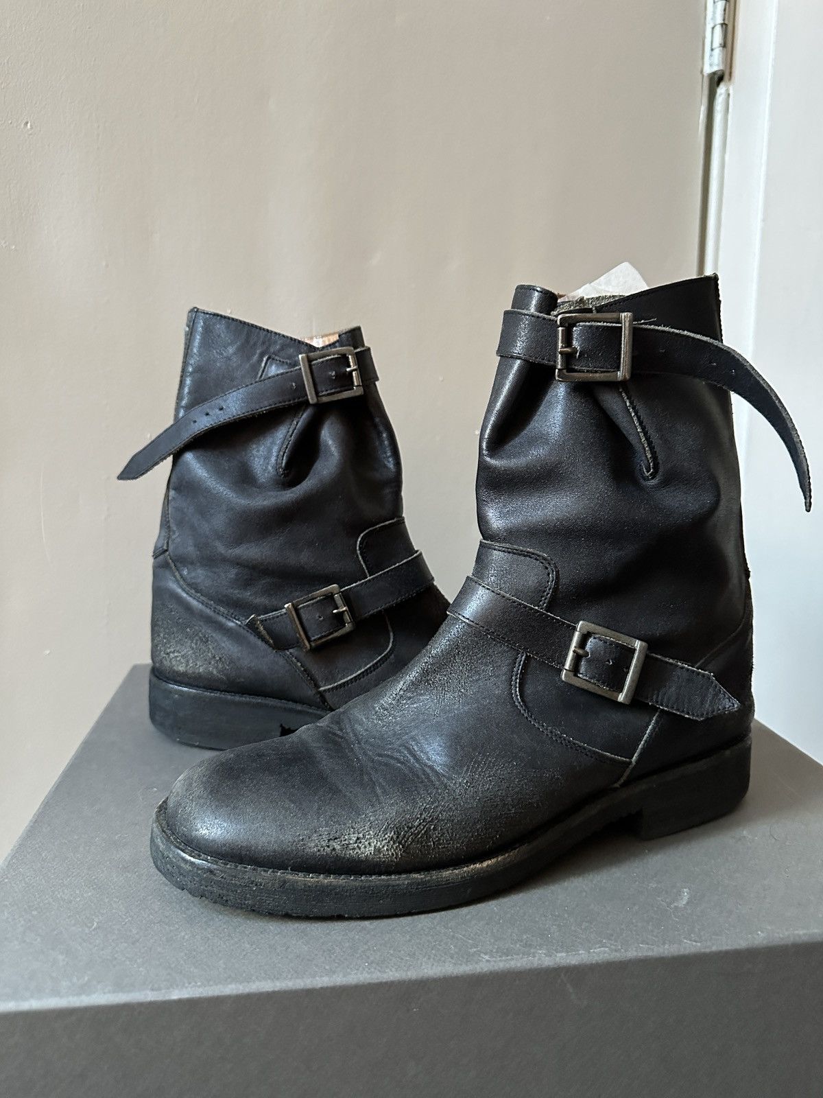 Maison Margiela Margiela 2000aw Slouchy Engineer Buckle Boots 43 Grailed
