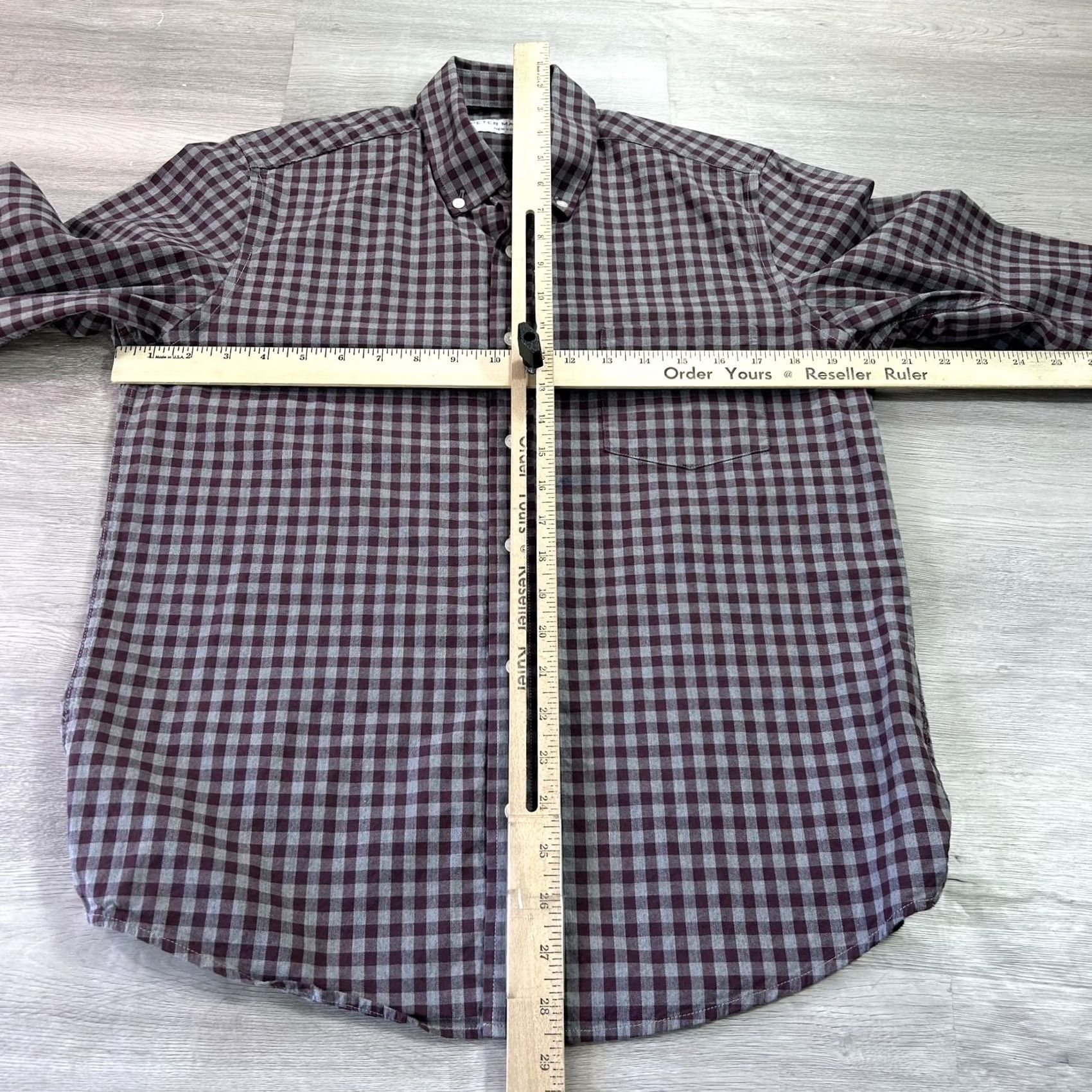 Vintage Peter Manning Shirt Mens Medium Red Gray Check Long Sleeve Button Up Stretch Size US M / EU 48-50 / 2 - 5 Thumbnail