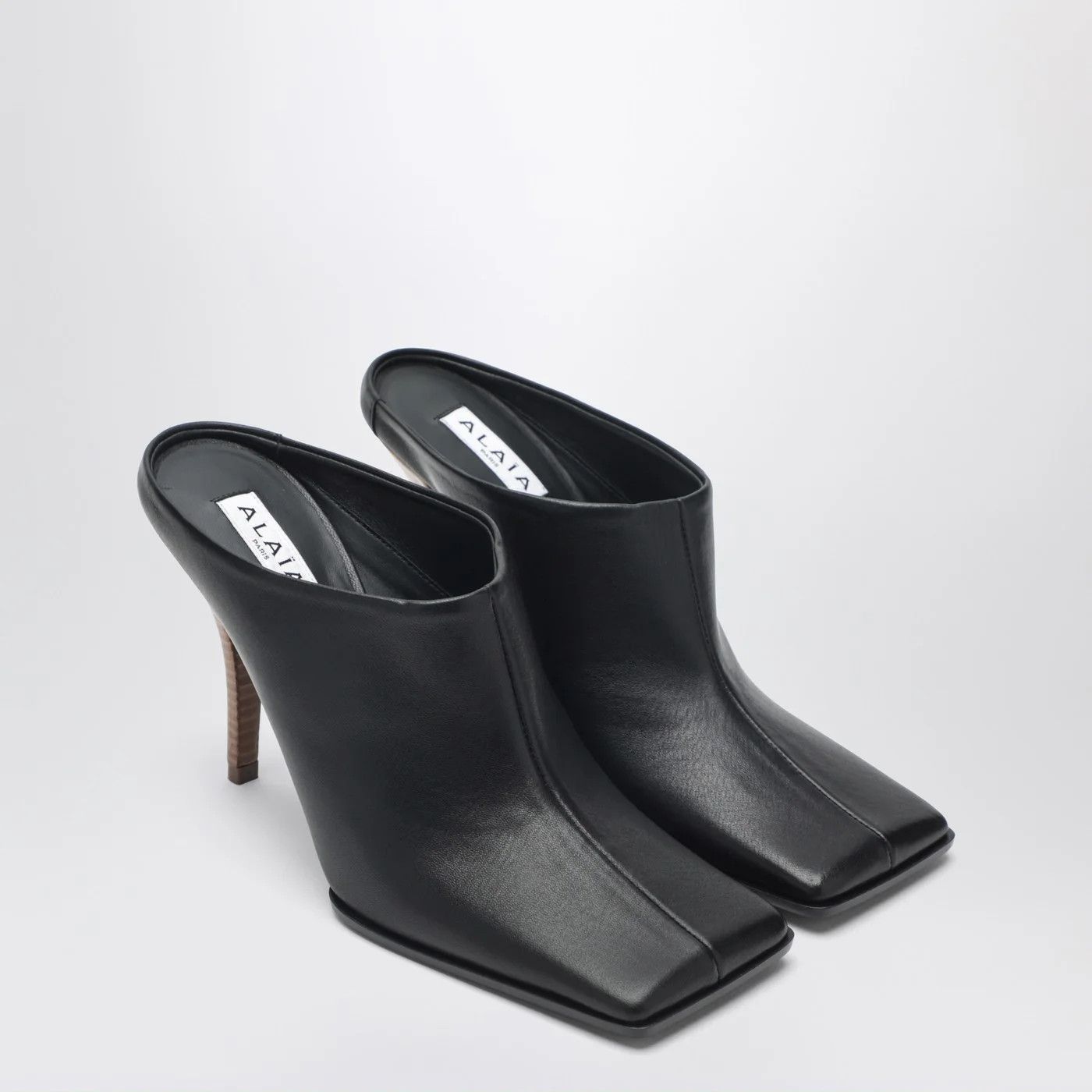 Alaia o1d2blof0426 Square Leather Mules in Black Size US 9 / IT 39 - 2 Thumbnail