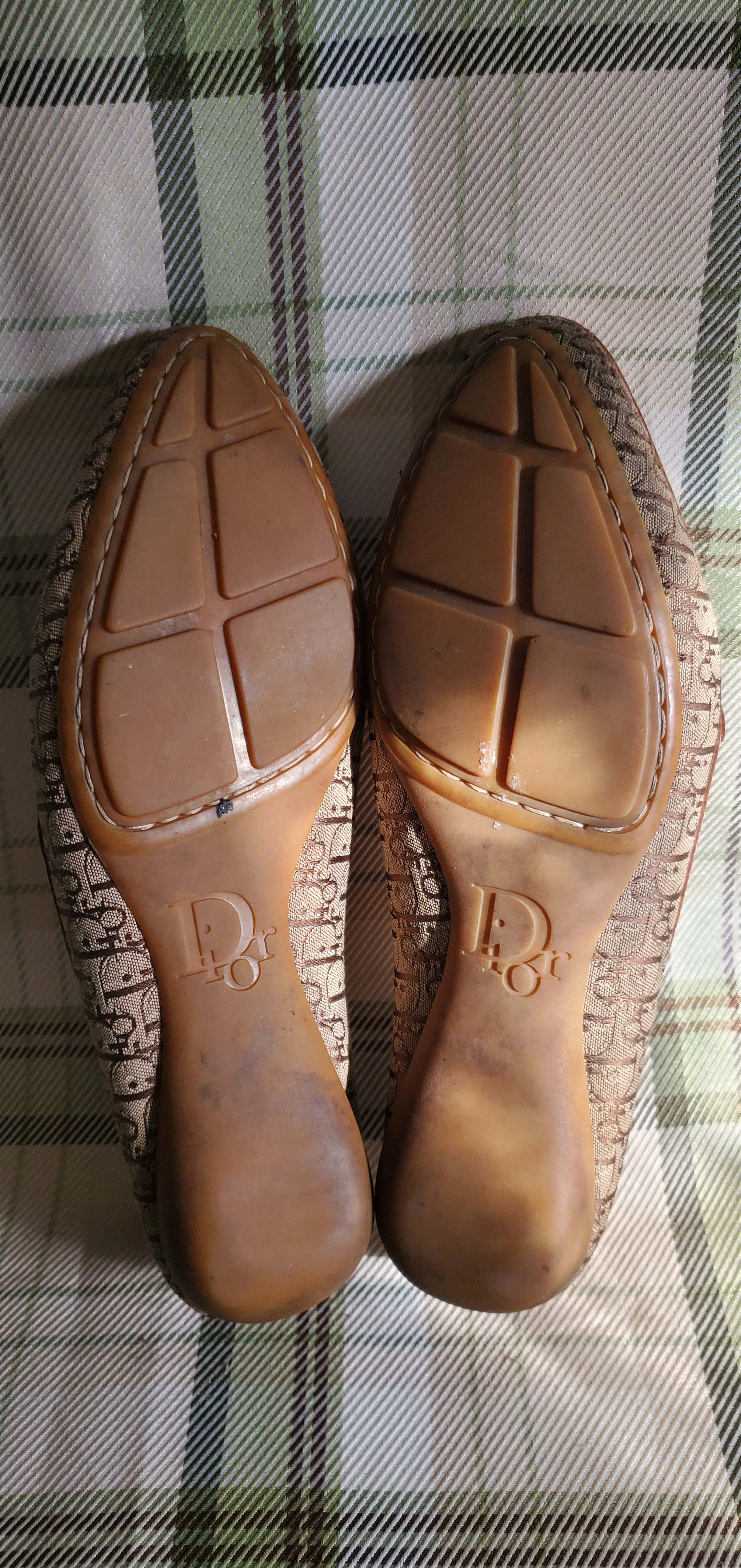 Dior Dior Brown Canvas Leather Loafers Size US 5 / IT 35 - 3 Thumbnail