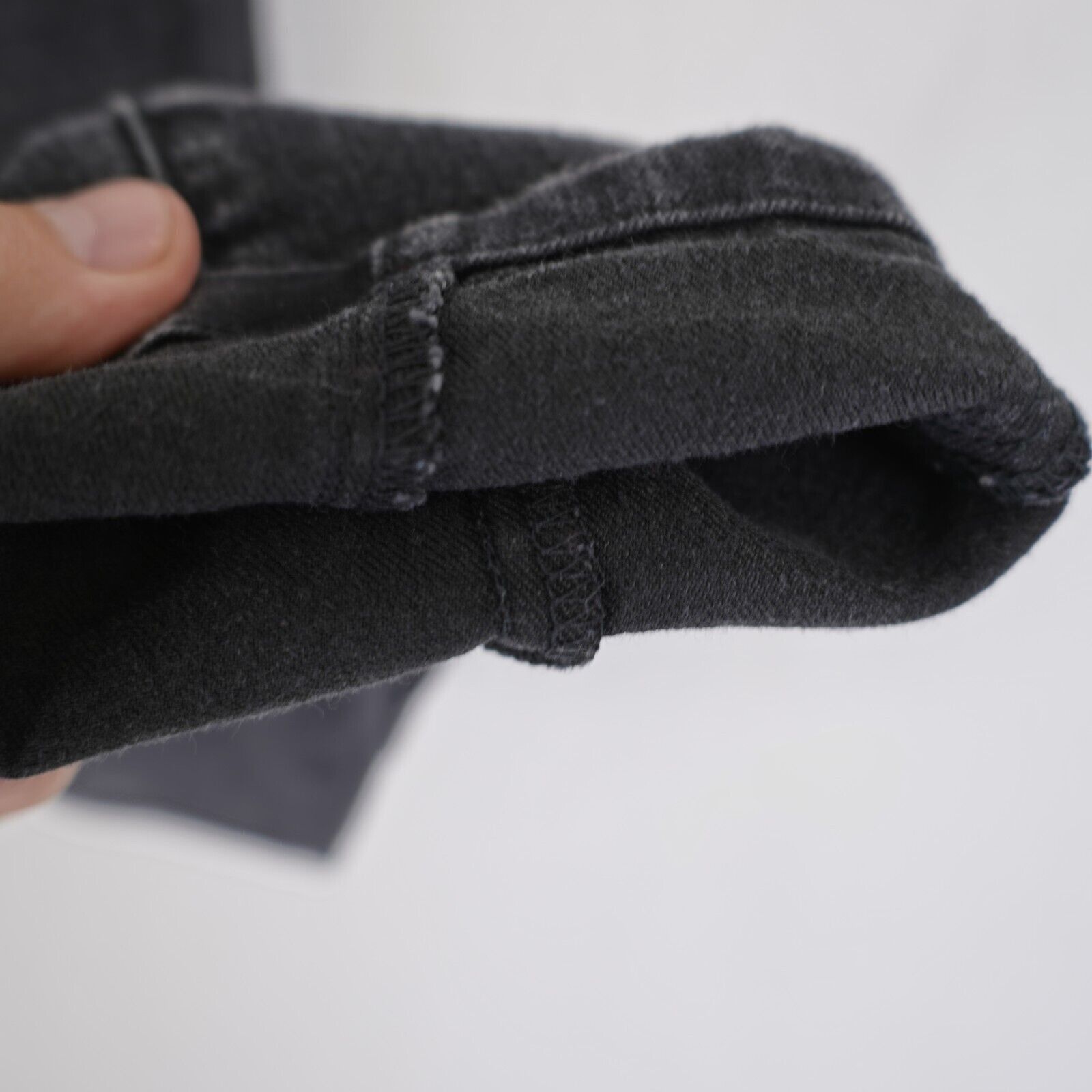 Designer Metaphor Black Denim Stretch Jeans 12 32/31 Side Zipper Pock Size 34" / US 12 / IT 48 - 4 Thumbnail