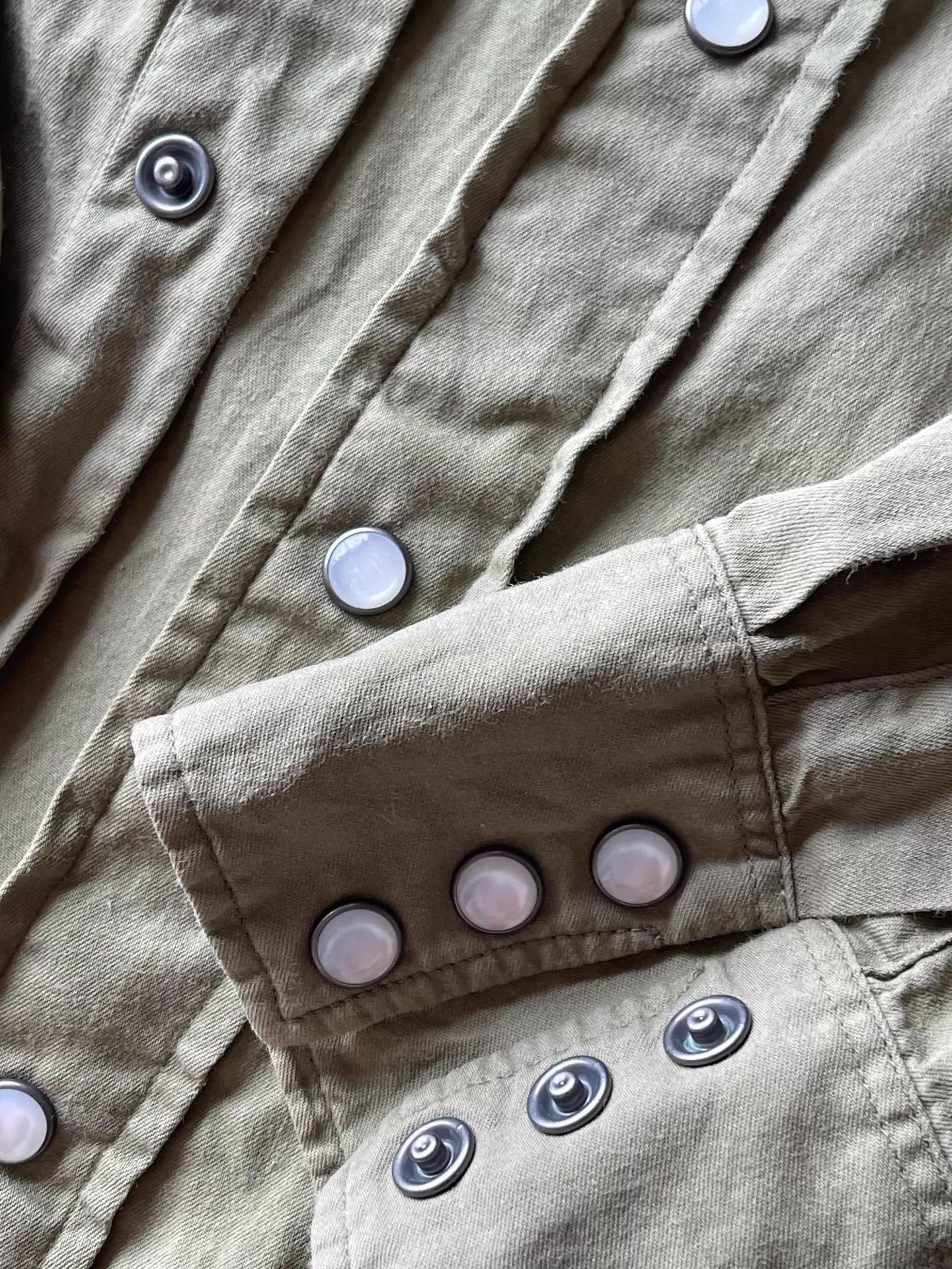RRL Ralph Lauren RRL Slim Fit Twill Western Shirt Olive S Size US S / EU 44-46 / 1 - 6 Thumbnail