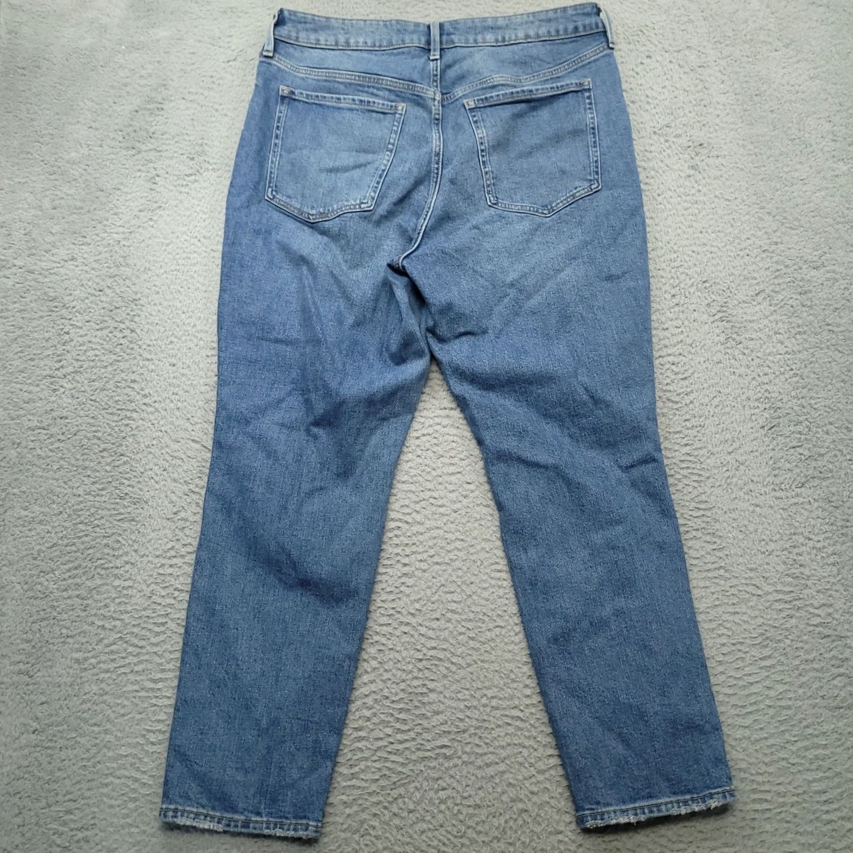 Old Navy Old Navy Womens OG Straight Leg High Rise Distressed Jeans 16W Blue Denim Casual Jeans Womens Mens? Size 38" / US 16 / IT 52 - 3 Thumbnail