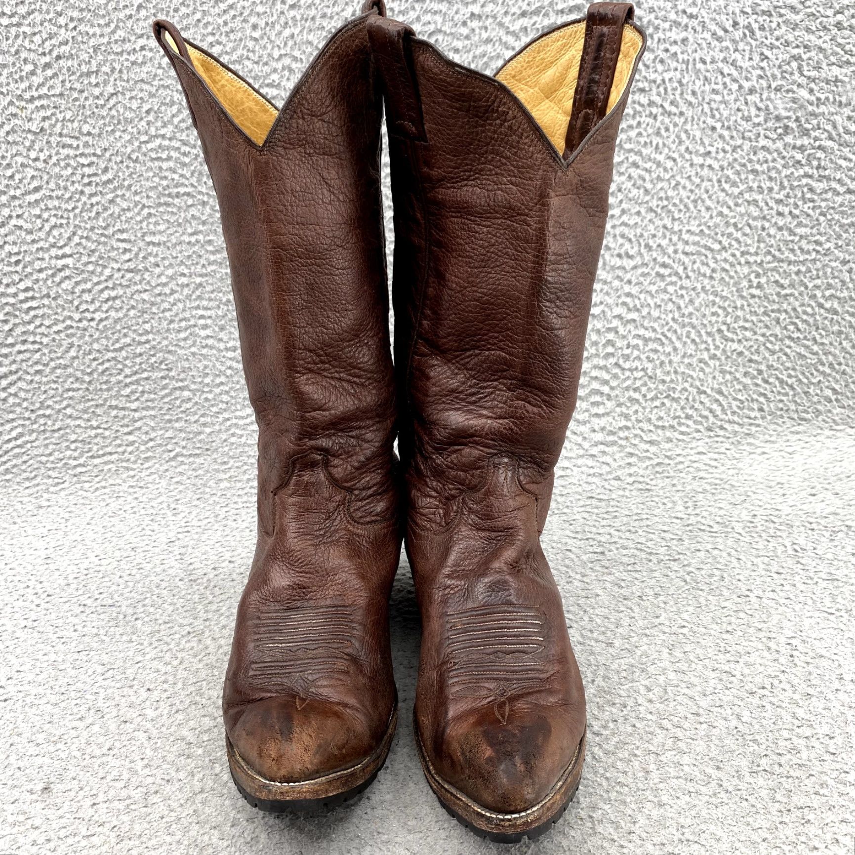 Vintage Panhandle Slim Boots Mens 8.5 D Brown Soft Leather Cowboy Western Workwear Boots Size US 8.5 / EU 41-42 - 2 Thumbnail