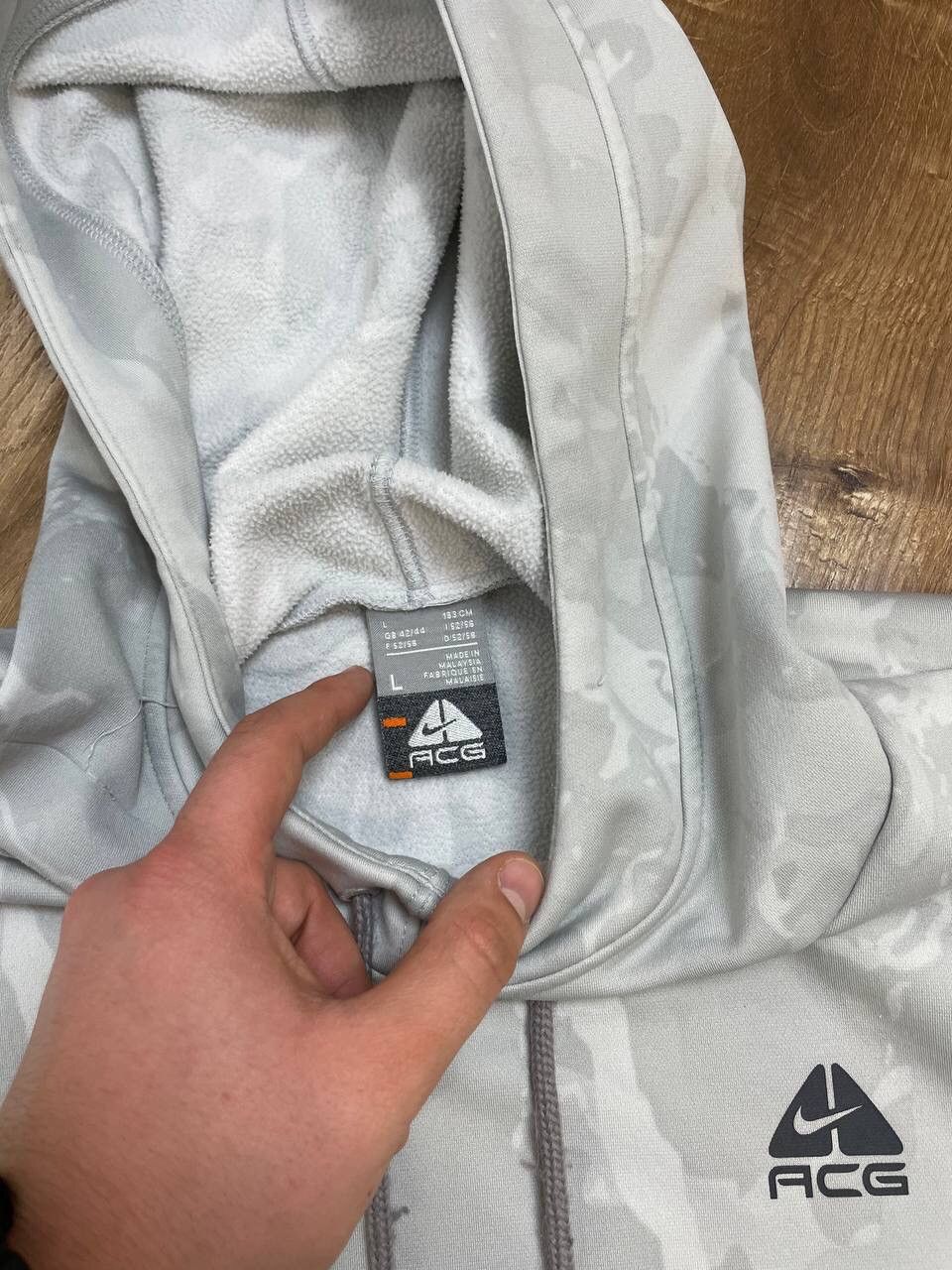 Nike ACG × Vintage Vintage Nike ACG Y2K Style Camo Grey Ninja Balaclava Hoodie Size US L / EU 52-54 / 3 - 13 Thumbnail