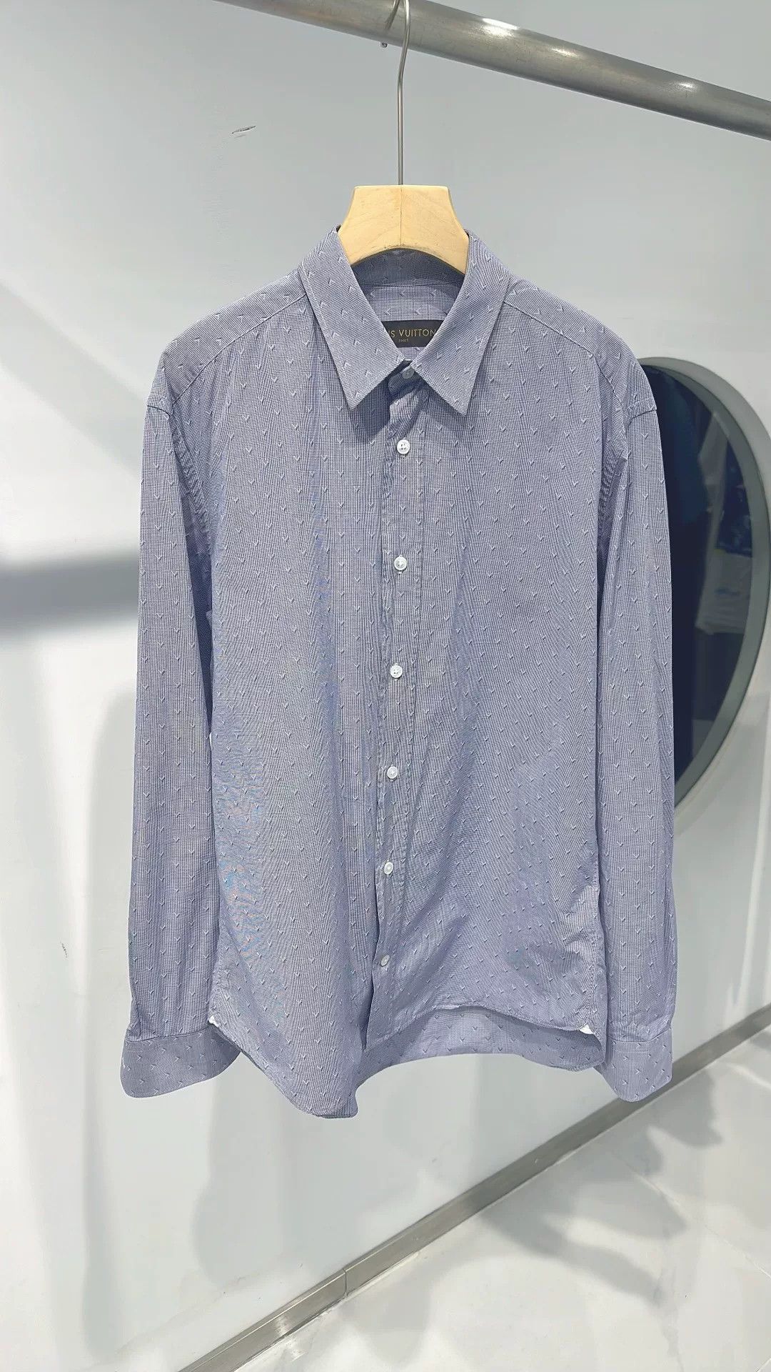 Japanese Brand LV Triangle Print Plaid Shirt Size US L / EU 52-54 / 3 - 1 Thumbnail