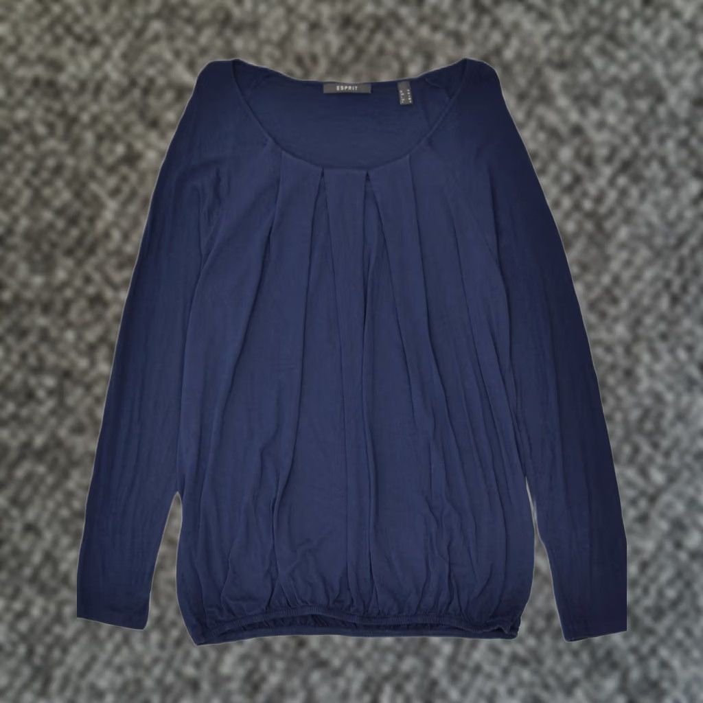 Esprit ESPRIT Womens Blouse Top Navy Blue Medium Viscose UK 14 Size M / US 6-8 / IT 42-44 - 1 Thumbnail