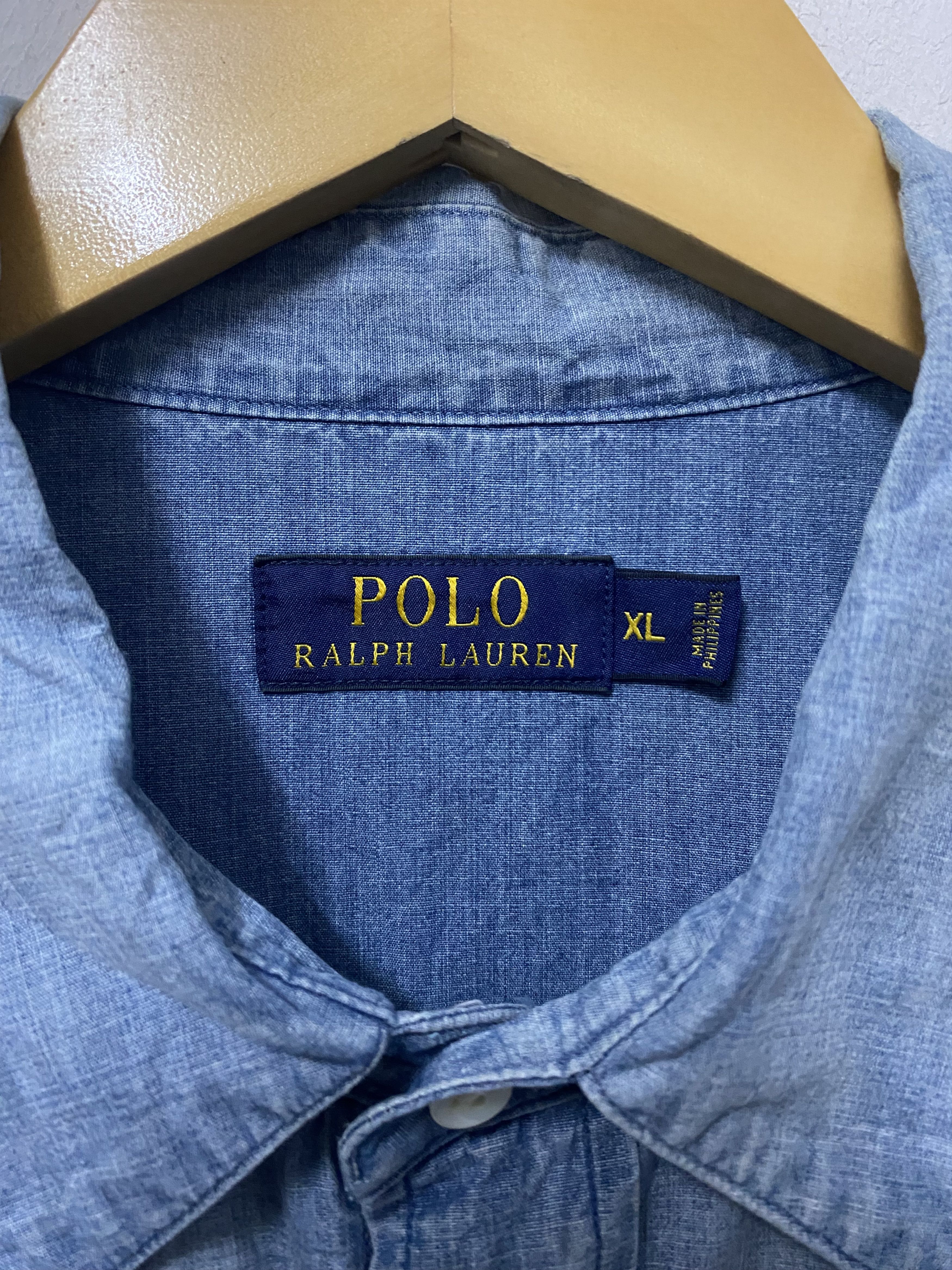 Polo Ralph Lauren Polo Ralph Lauren Snap Button Chambray Shirts Size US XL / EU 56 / 4 - 8 Thumbnail