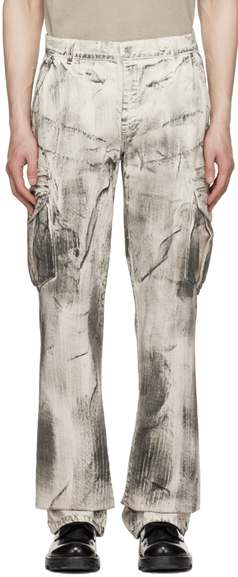 Rta Off-White & Gray Theo Cargo Pants Size US 33 - 2 Thumbnail