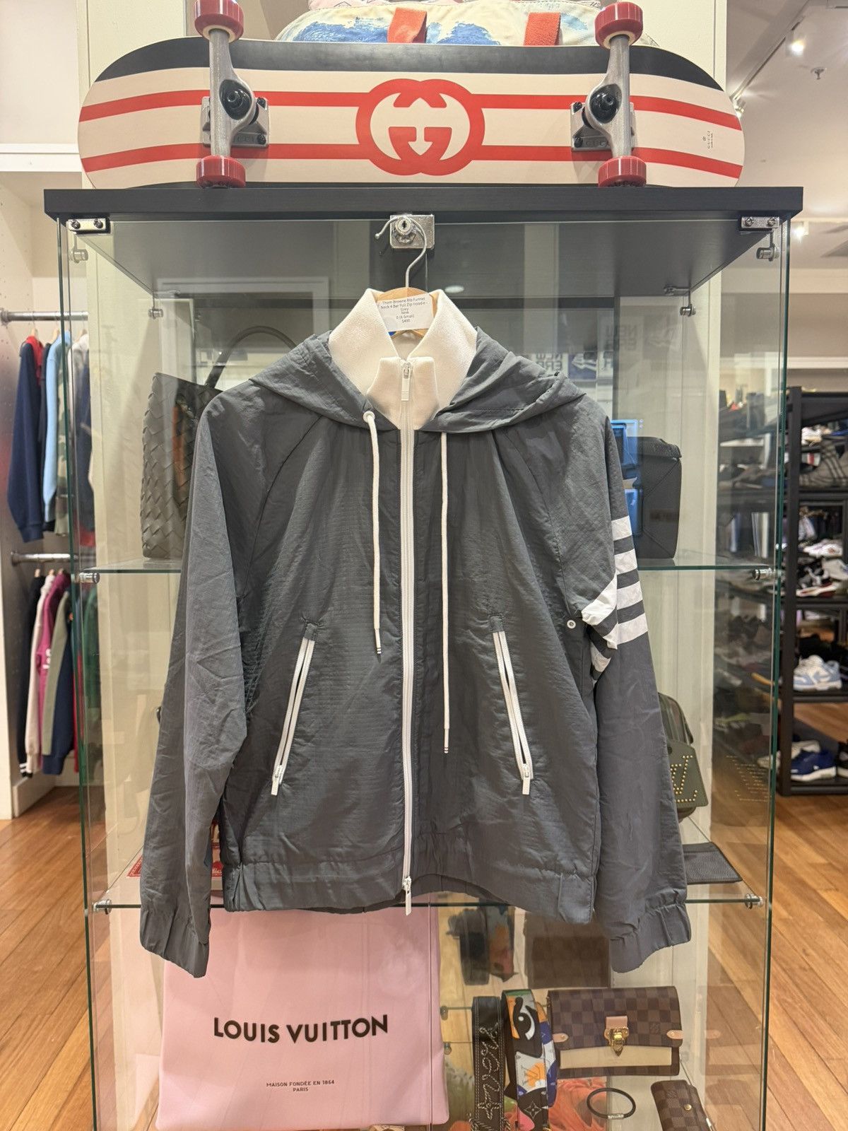 Thom Browne Thom Browne Rib Funnel Neck 4 Bar Full Zip Hoodie Size US XS / EU 42 / 0 - 1 Thumbnail